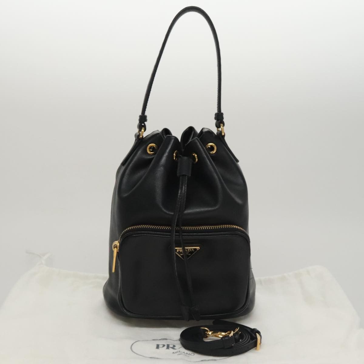 Prada Black Leather Handbag (Pre-Owned) Size ONE SIZE - 20 Thumbnail