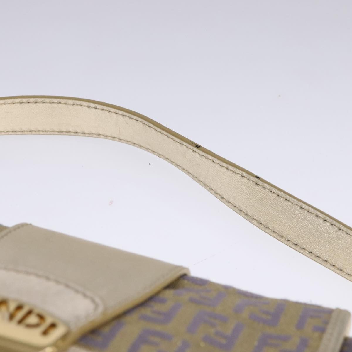 Fendi Zucchino Gold Canvas Shoulder Bag (Pre-Owned) Size ONE SIZE - 6 Thumbnail