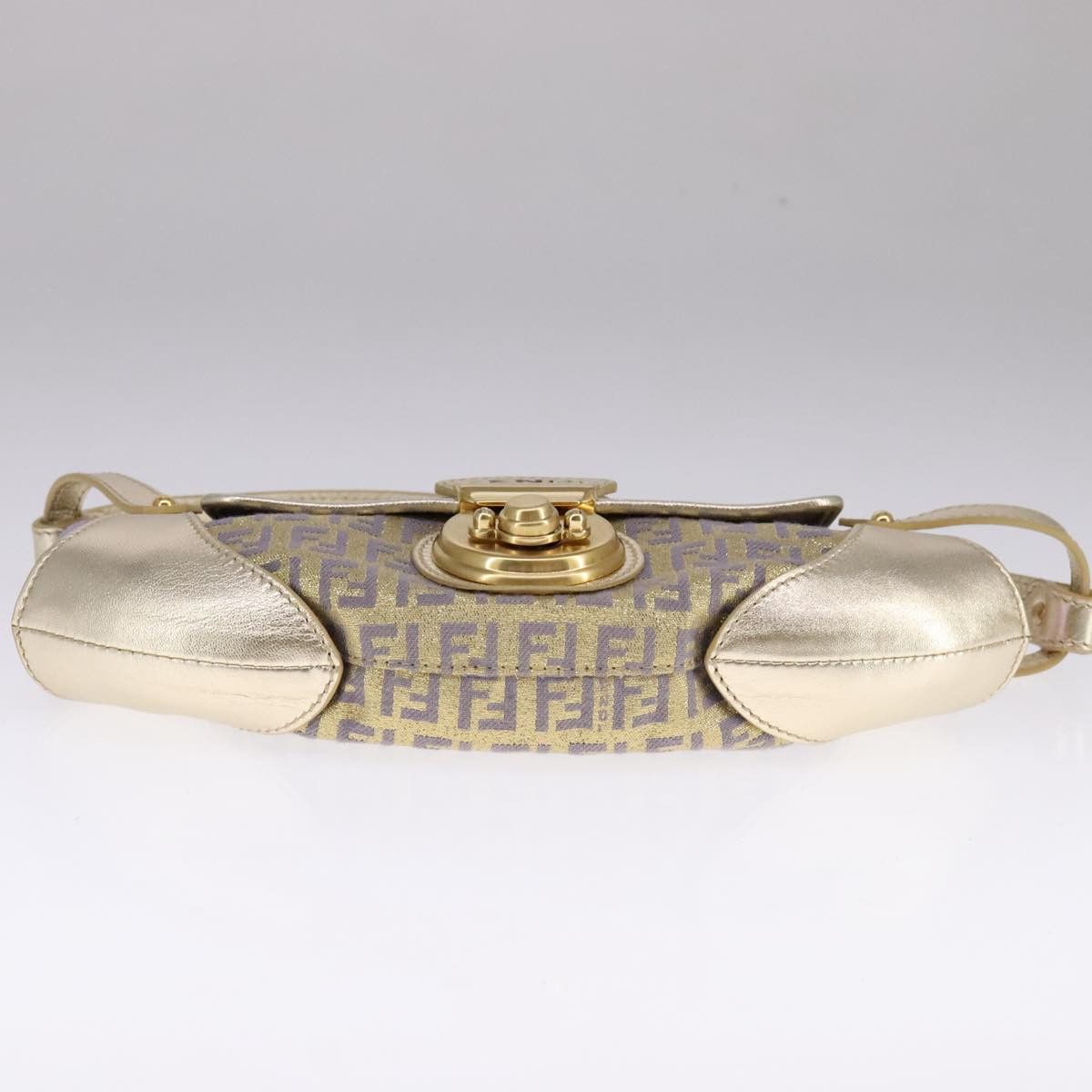Fendi Zucchino Gold Canvas Shoulder Bag (Pre-Owned) Size ONE SIZE - 17 Thumbnail