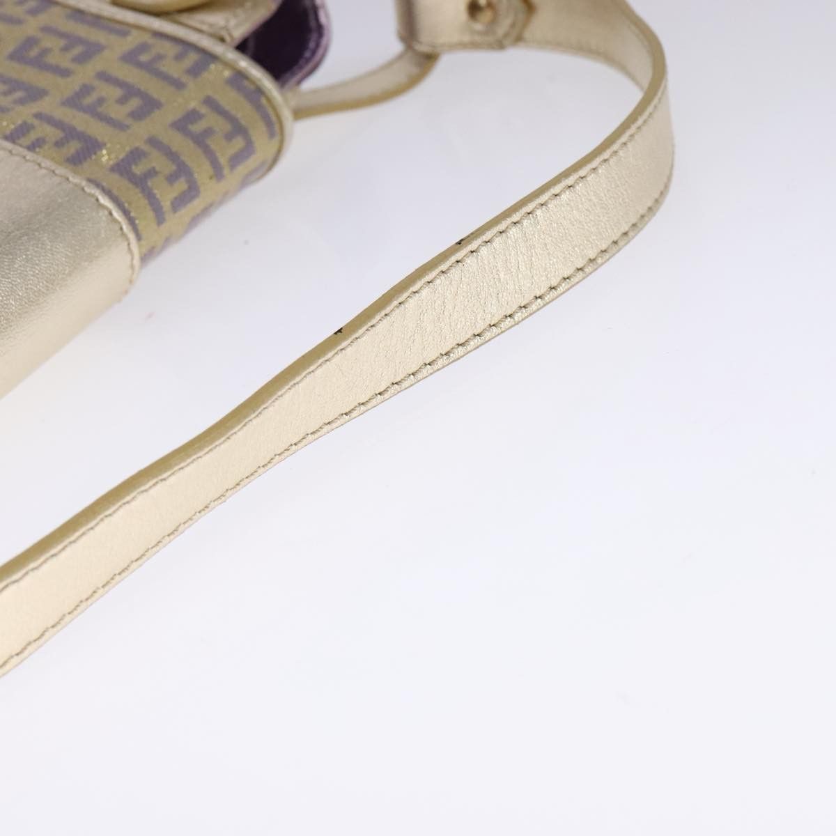 Fendi Zucchino Gold Canvas Shoulder Bag (Pre-Owned) Size ONE SIZE - 5 Thumbnail