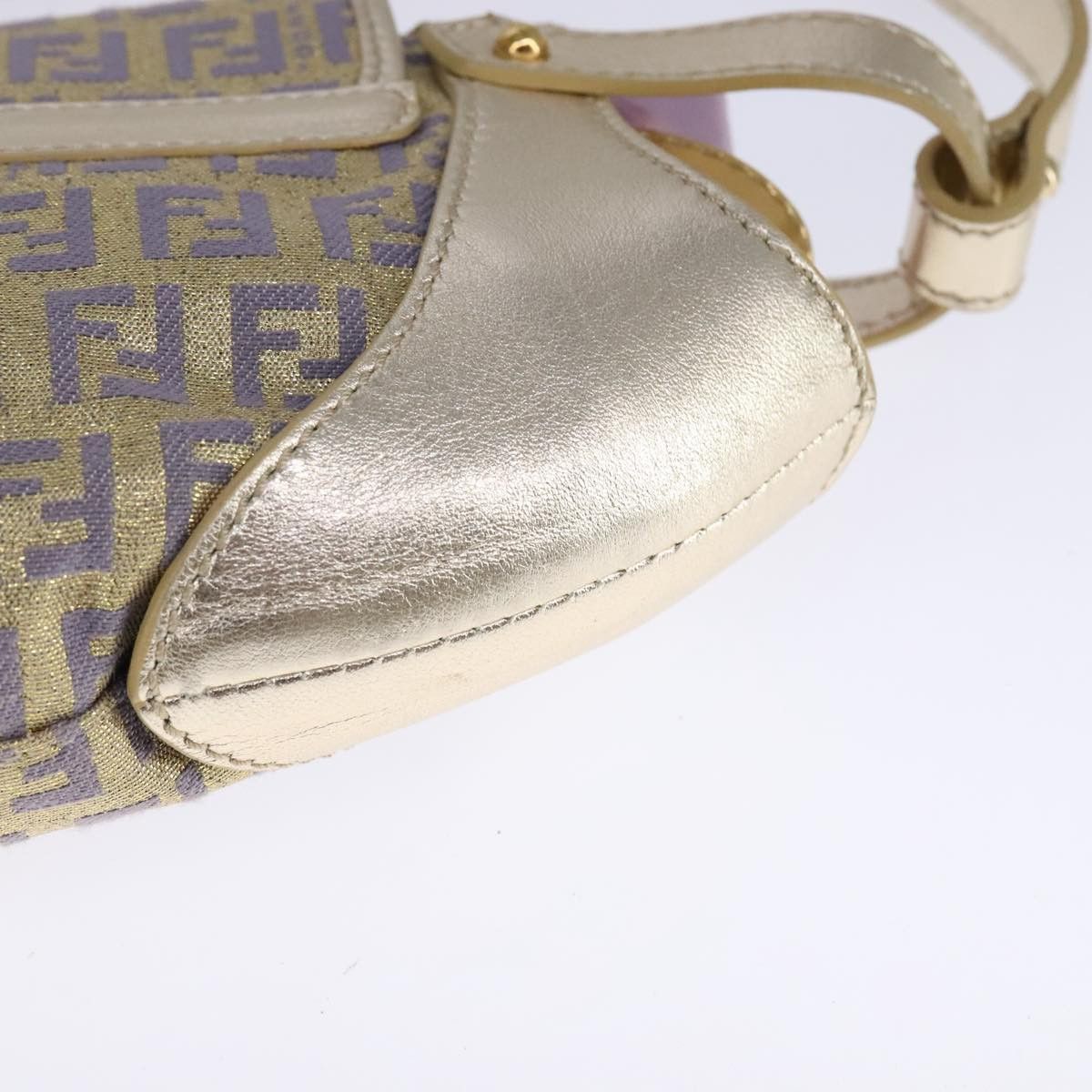 Fendi Zucchino Gold Canvas Shoulder Bag (Pre-Owned) Size ONE SIZE - 10 Thumbnail