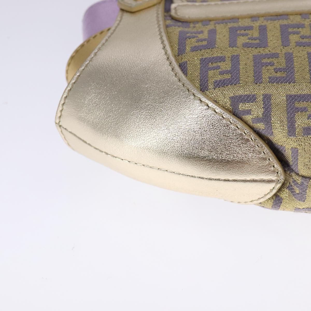 Fendi Zucchino Gold Canvas Shoulder Bag (Pre-Owned) Size ONE SIZE - 9 Thumbnail