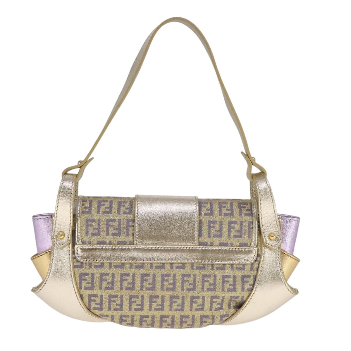 Fendi Zucchino Gold Canvas Shoulder Bag (Pre-Owned) Size ONE SIZE - 2 Thumbnail
