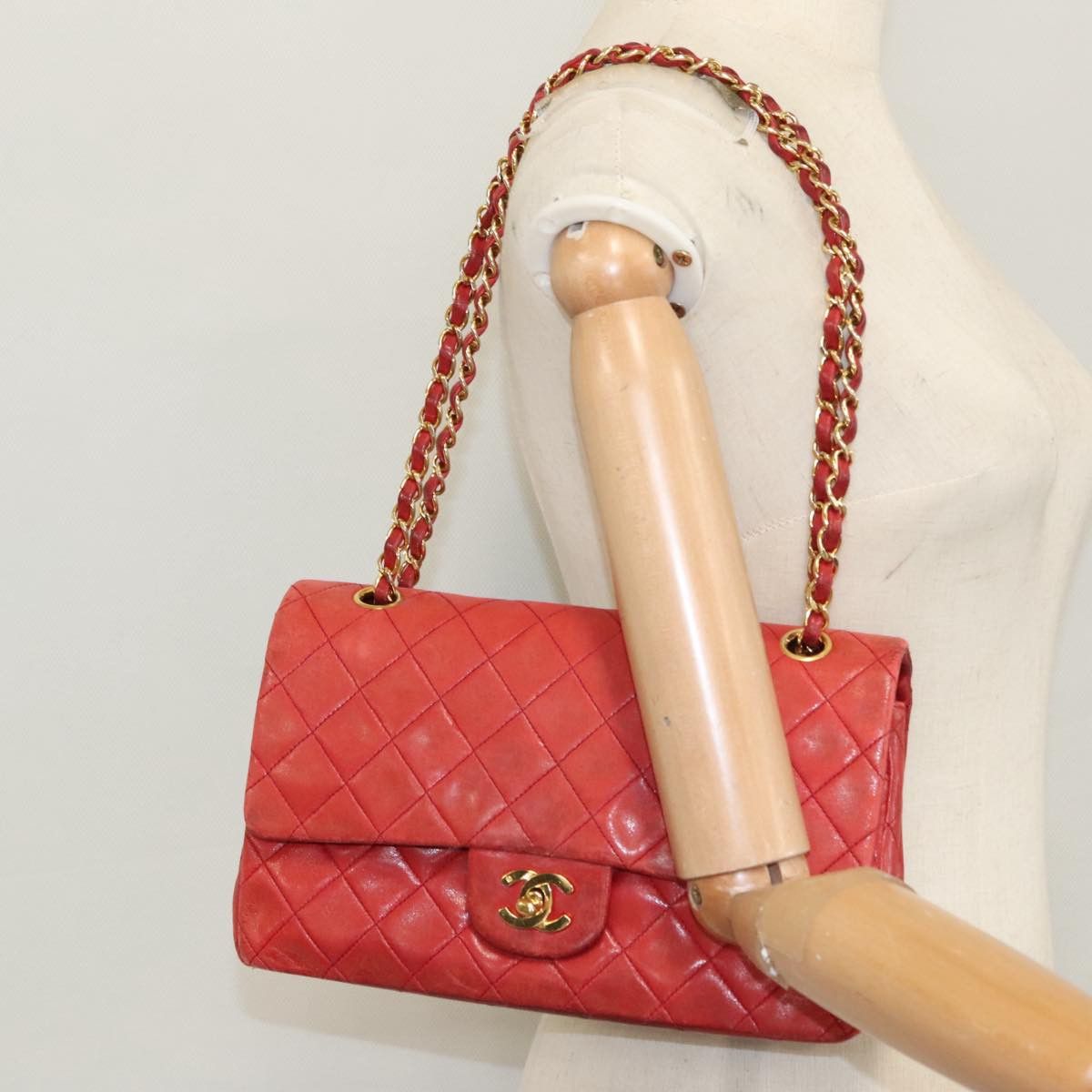 Chanel Timeless Red Leather Shoulder Bag (Pre-Owned) Size ONE SIZE - 13 Thumbnail