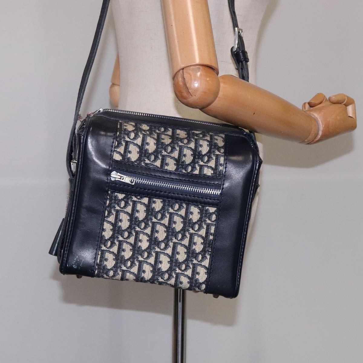 Dior Trotter Navy Canvas Shoulder Bag (Pre-Owned) Size ONE SIZE - 15 Thumbnail