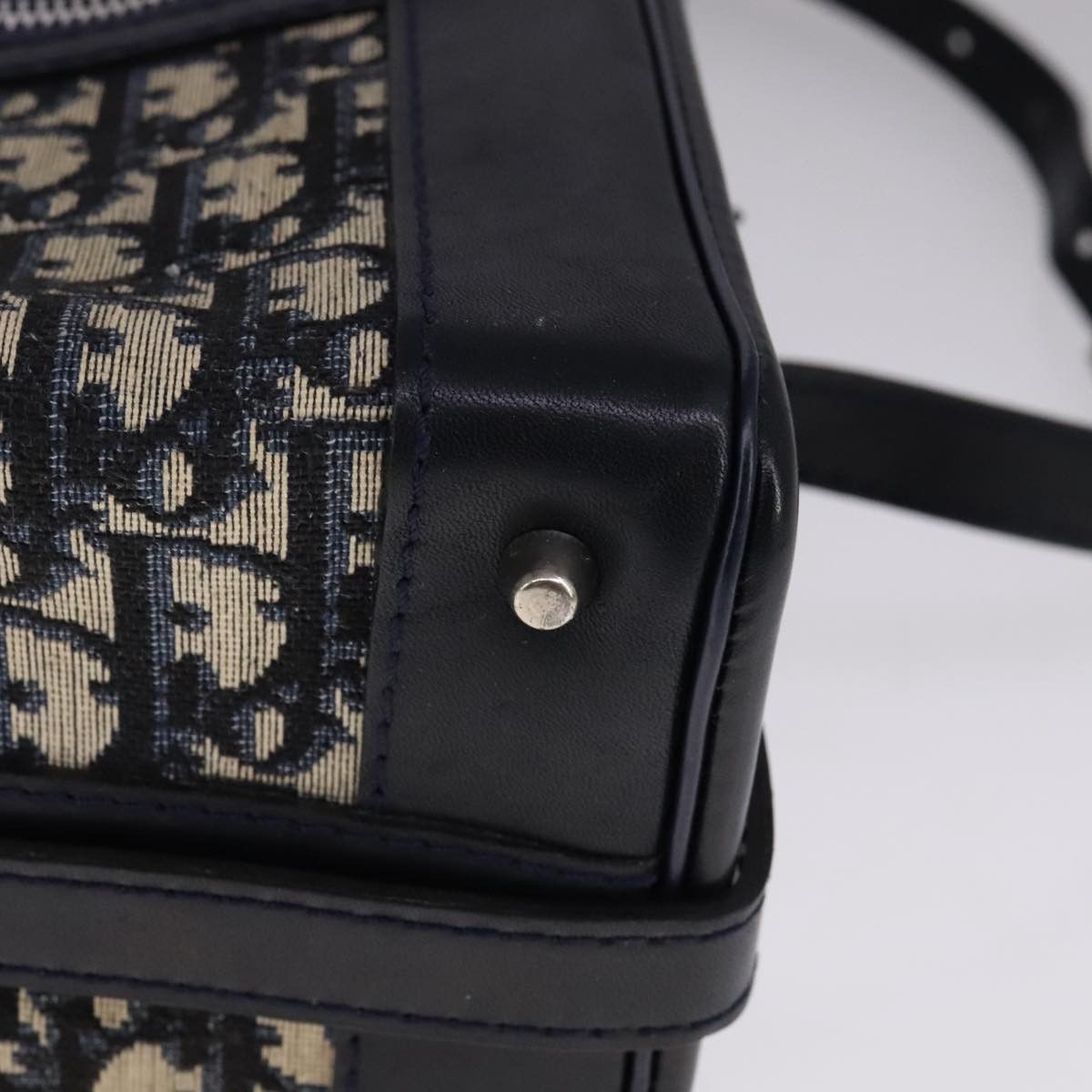 Dior Trotter Navy Canvas Shoulder Bag (Pre-Owned) Size ONE SIZE - 8 Thumbnail