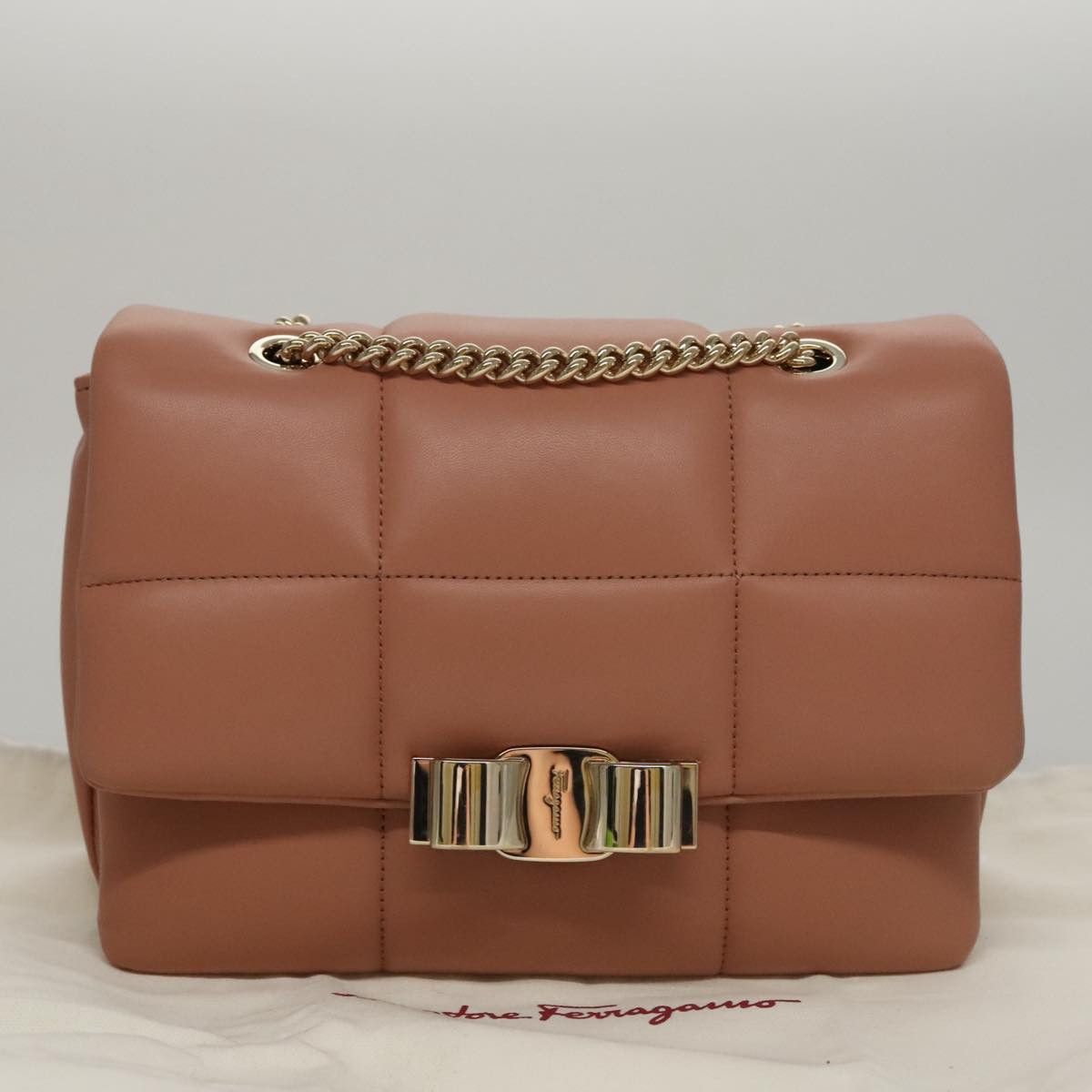 Salvatore Ferragamo Vara Brown Leather Shoulder Bag (Pre-Owned) Size ONE SIZE - 15 Thumbnail