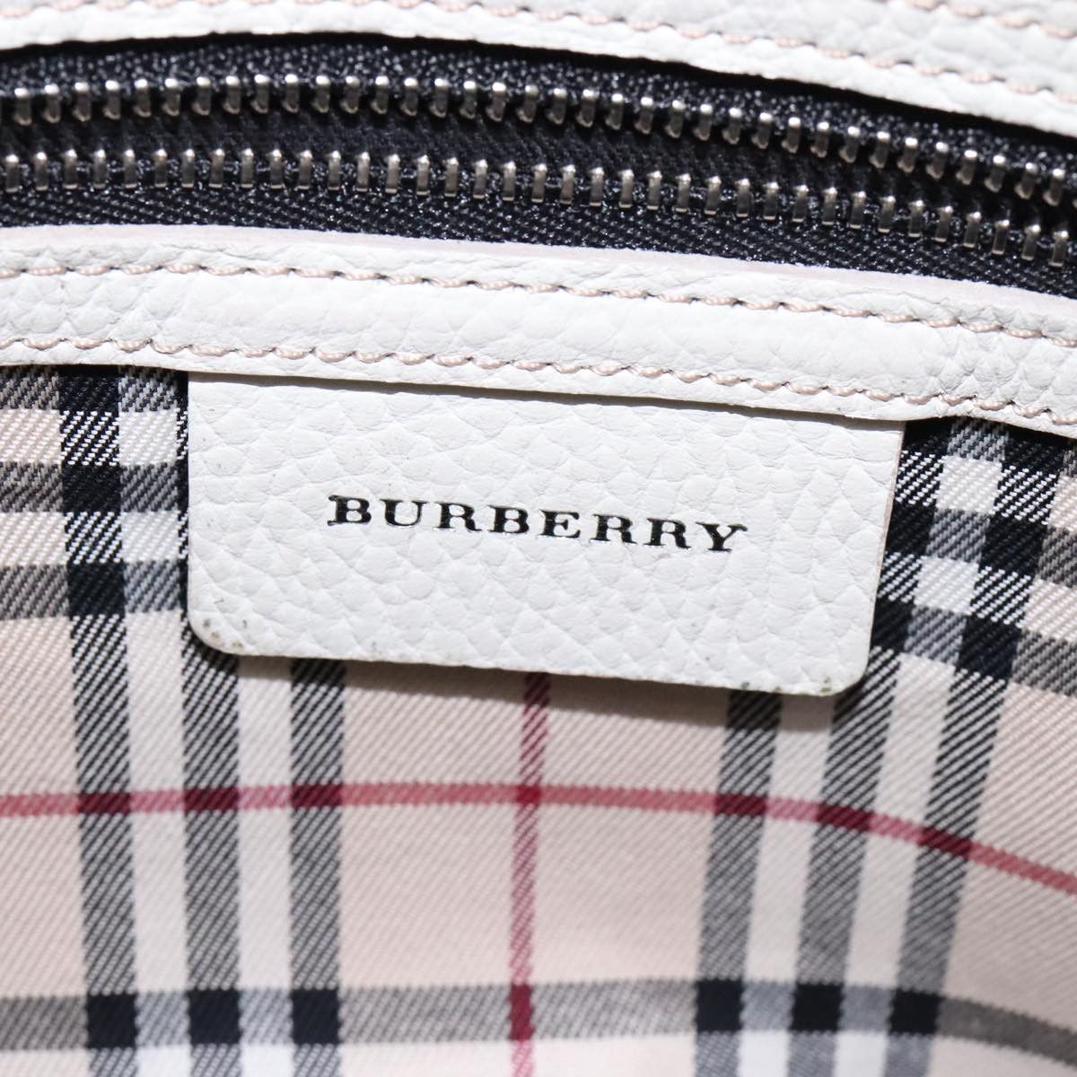 Burberry White Leather Handbag (Pre-Owned) Size ONE SIZE - 10 Thumbnail