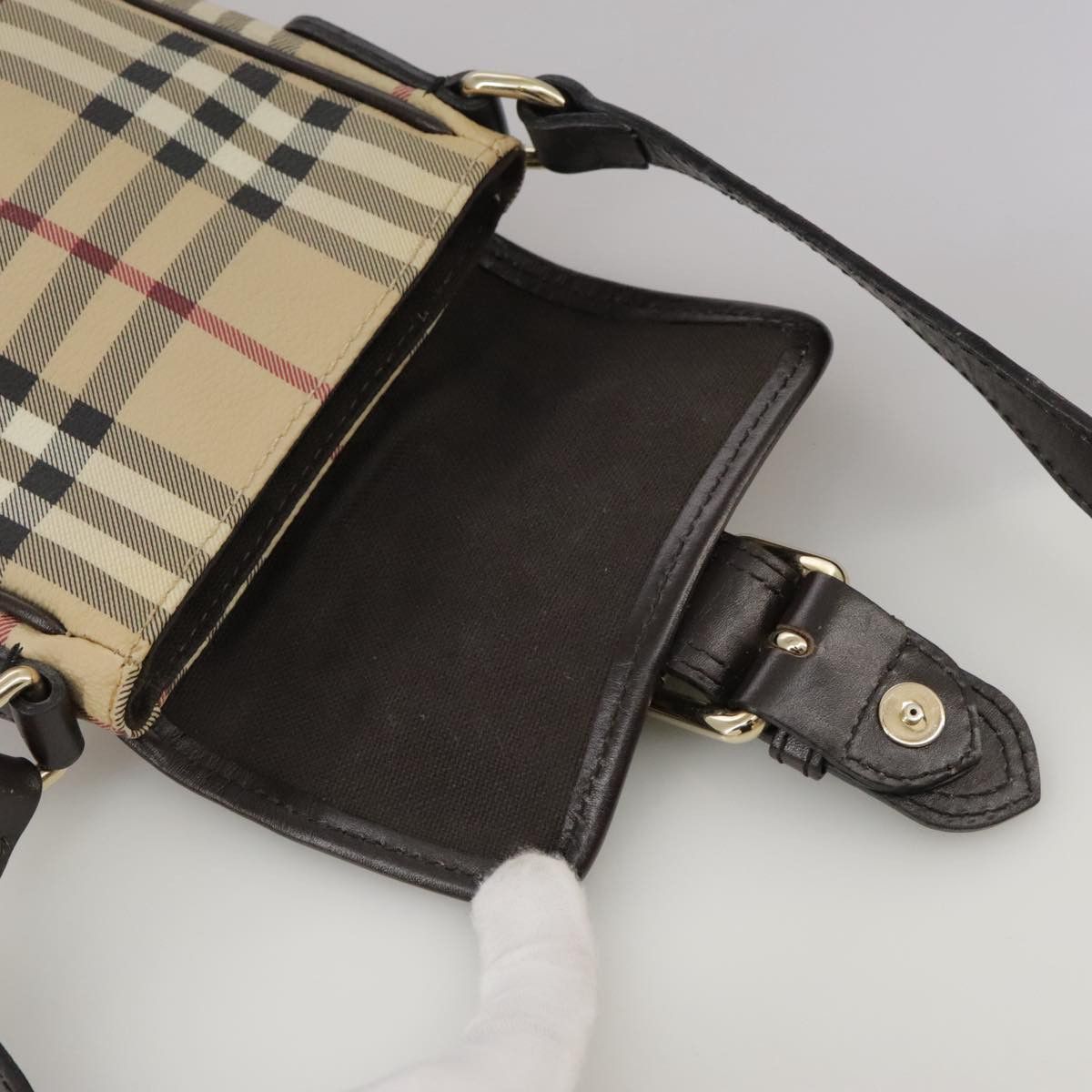 Burberry Nova Check Beige Canvas Shoulder Bag (Pre-Owned) Size ONE SIZE - 20 Thumbnail