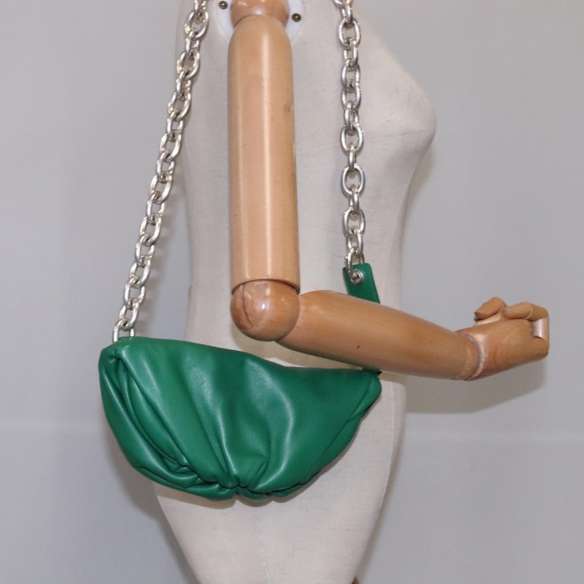 Bottega Veneta Green Leather Shoulder Bag (Pre-Owned) Size ONE SIZE - 13 Thumbnail