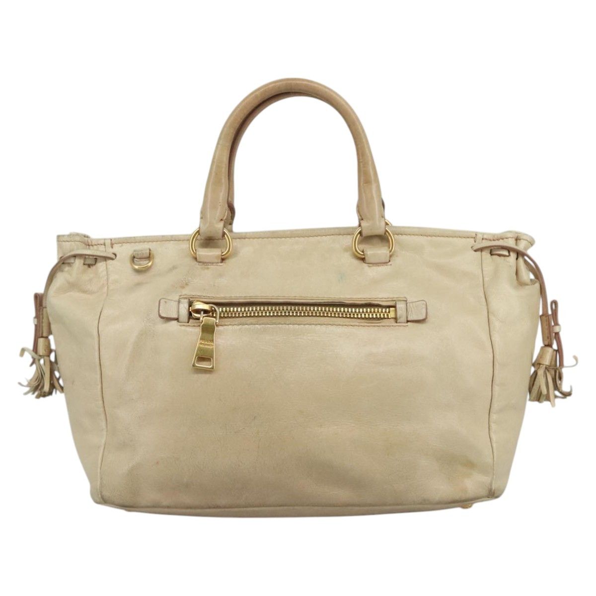 Prada Vitello Beige Leather Handbag (Pre-Owned) Size ONE SIZE - 2 Thumbnail