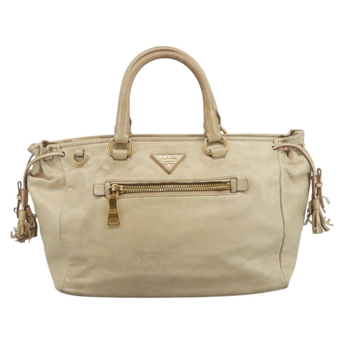 Prada Vitello Beige Leather Handbag (Pre-Owned) Size ONE SIZE - 19 Thumbnail