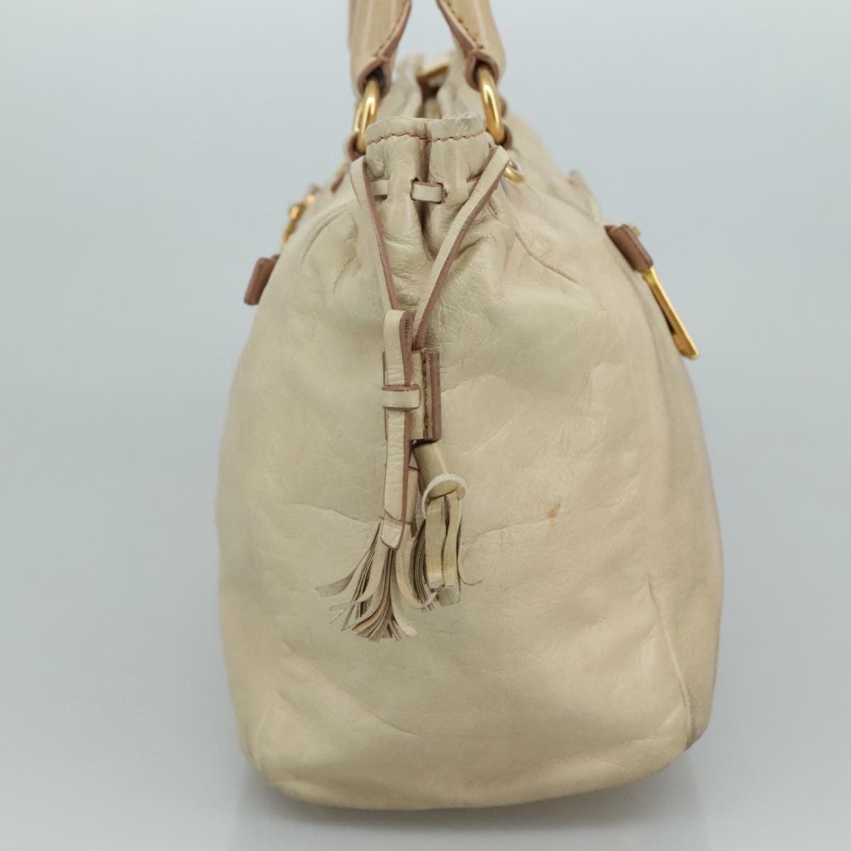 Prada Vitello Beige Leather Handbag (Pre-Owned) Size ONE SIZE - 4 Thumbnail