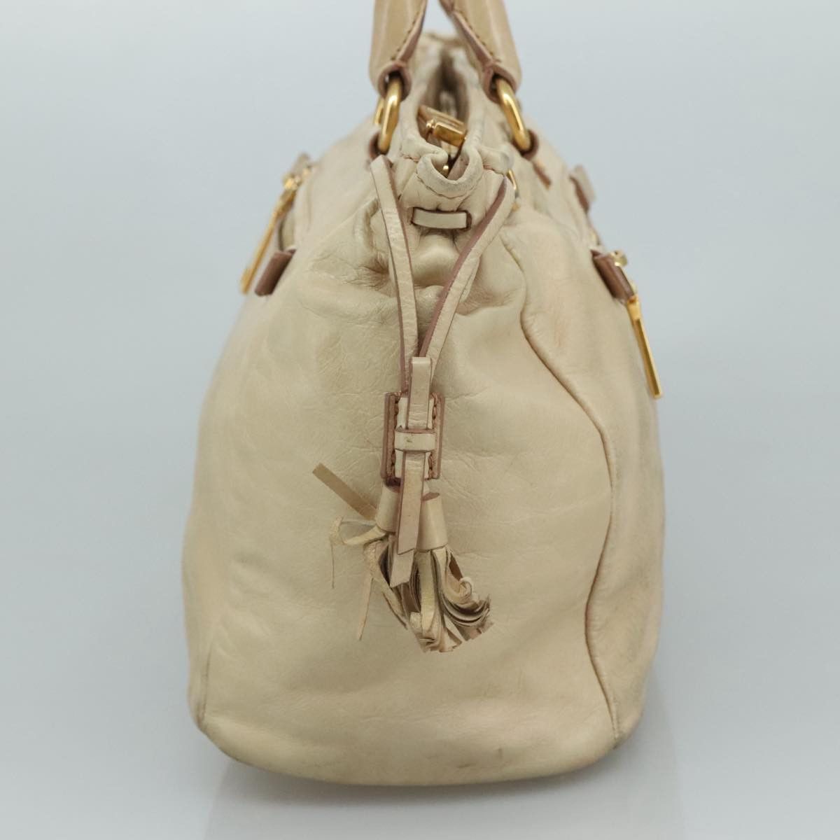 Prada Vitello Beige Leather Handbag (Pre-Owned) Size ONE SIZE - 3 Thumbnail