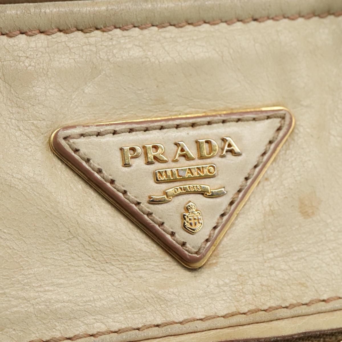 Prada Vitello Beige Leather Handbag (Pre-Owned) Size ONE SIZE - 14 Thumbnail