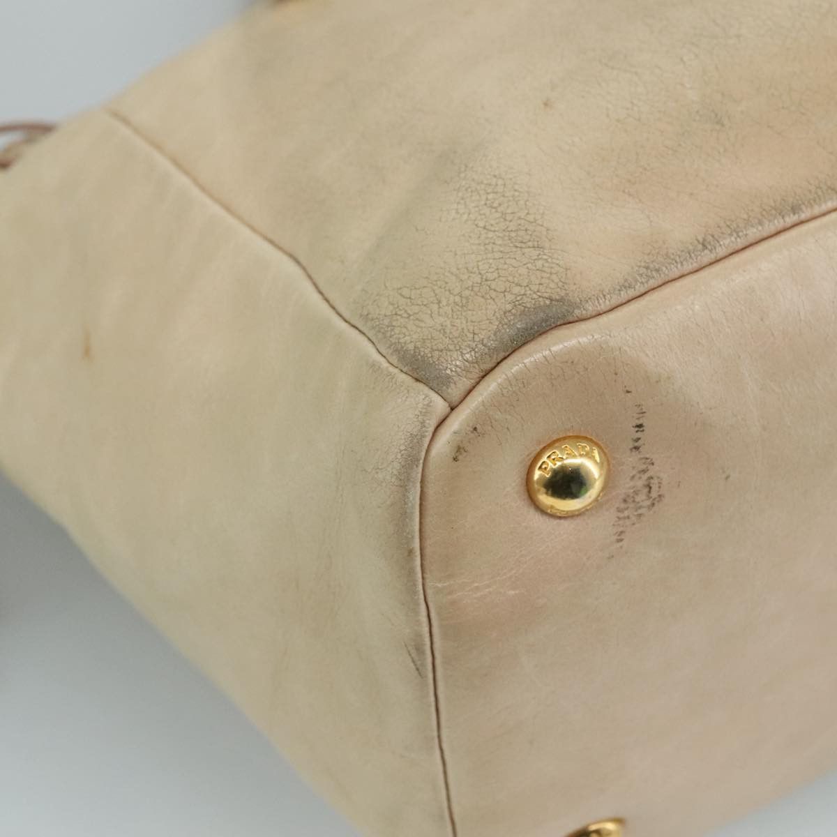 Prada Vitello Beige Leather Handbag (Pre-Owned) Size ONE SIZE - 10 Thumbnail