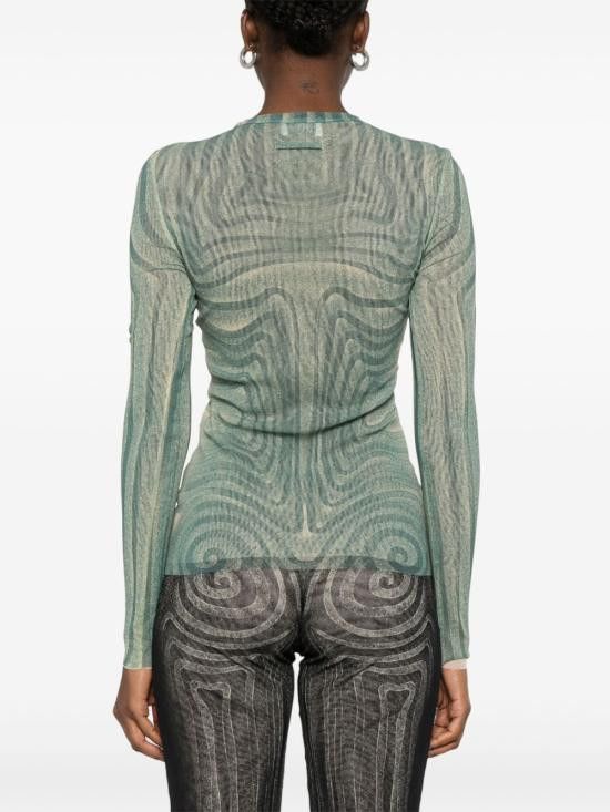 Jean Paul Gaultier JEAN PAUL GAULTIER Women Sweater 2534FTO270 T5870351 Green Size M / US 6-8 / IT 42-44 - 4 Thumbnail