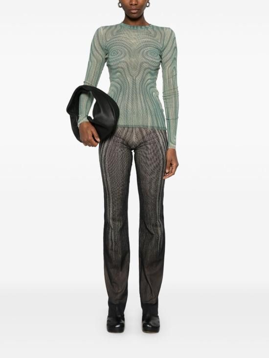 Jean Paul Gaultier JEAN PAUL GAULTIER Women Sweater 2534FTO270 T5870351 Green Size M / US 6-8 / IT 42-44 - 3 Thumbnail