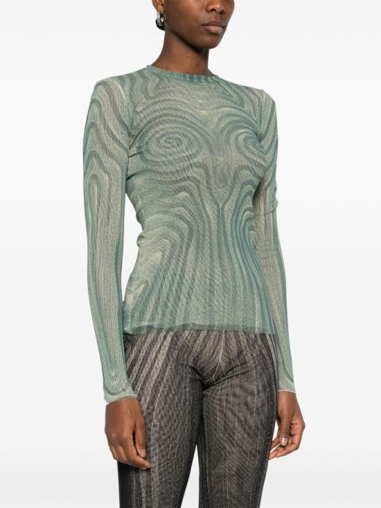 Jean Paul Gaultier JEAN PAUL GAULTIER Women Sweater 2534FTO270 T5870351 Green Size S / US 4 / IT 40 - 2 Thumbnail
