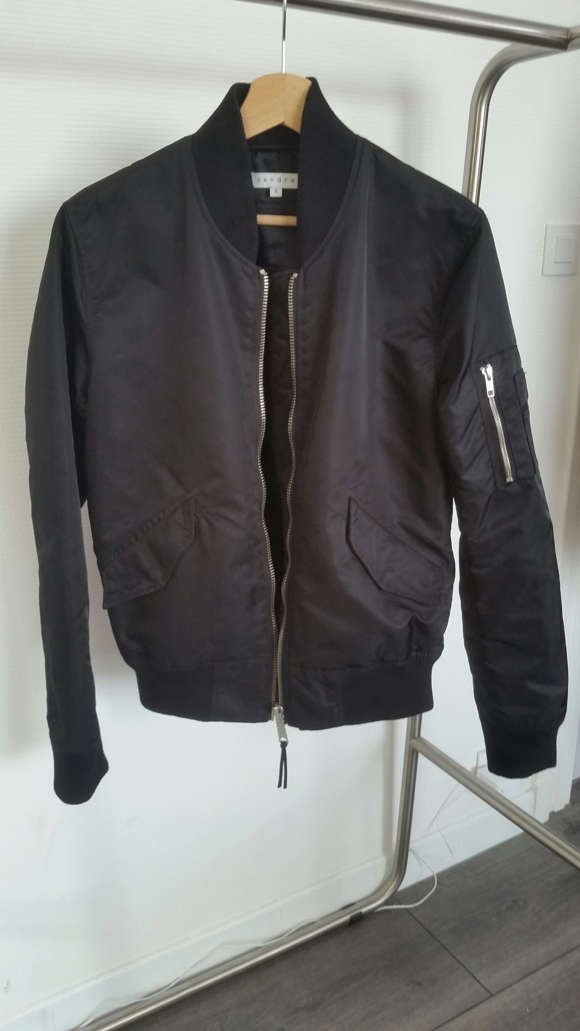 Sandro Black Ma-1 / Flight Jacket | Grailed