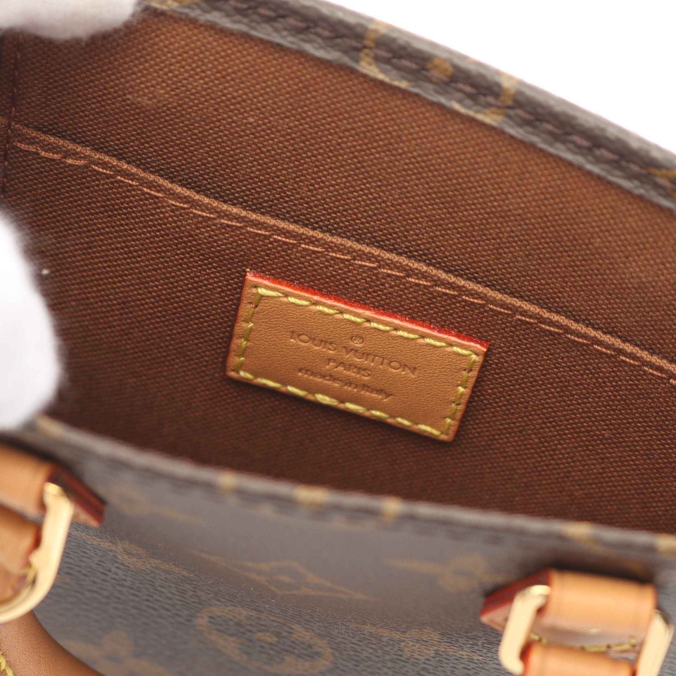 Louis Vuitton Louis Vuitton Petite Sac Plat Monogram Handbag Leather Brown Size ONE SIZE - 4 Thumbnail