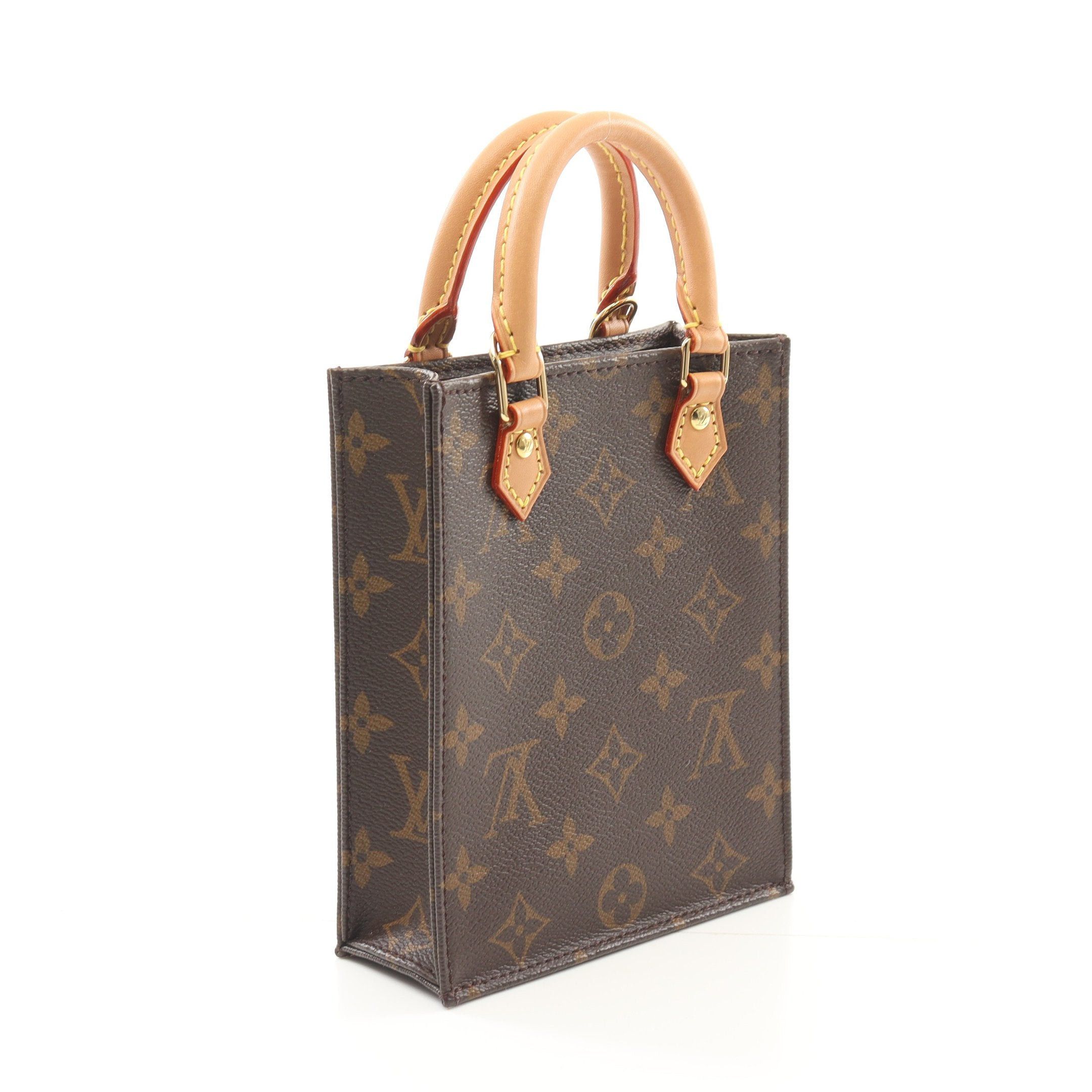 Louis Vuitton Louis Vuitton Petite Sac Plat Monogram Handbag Leather Brown Size ONE SIZE - 2 Thumbnail