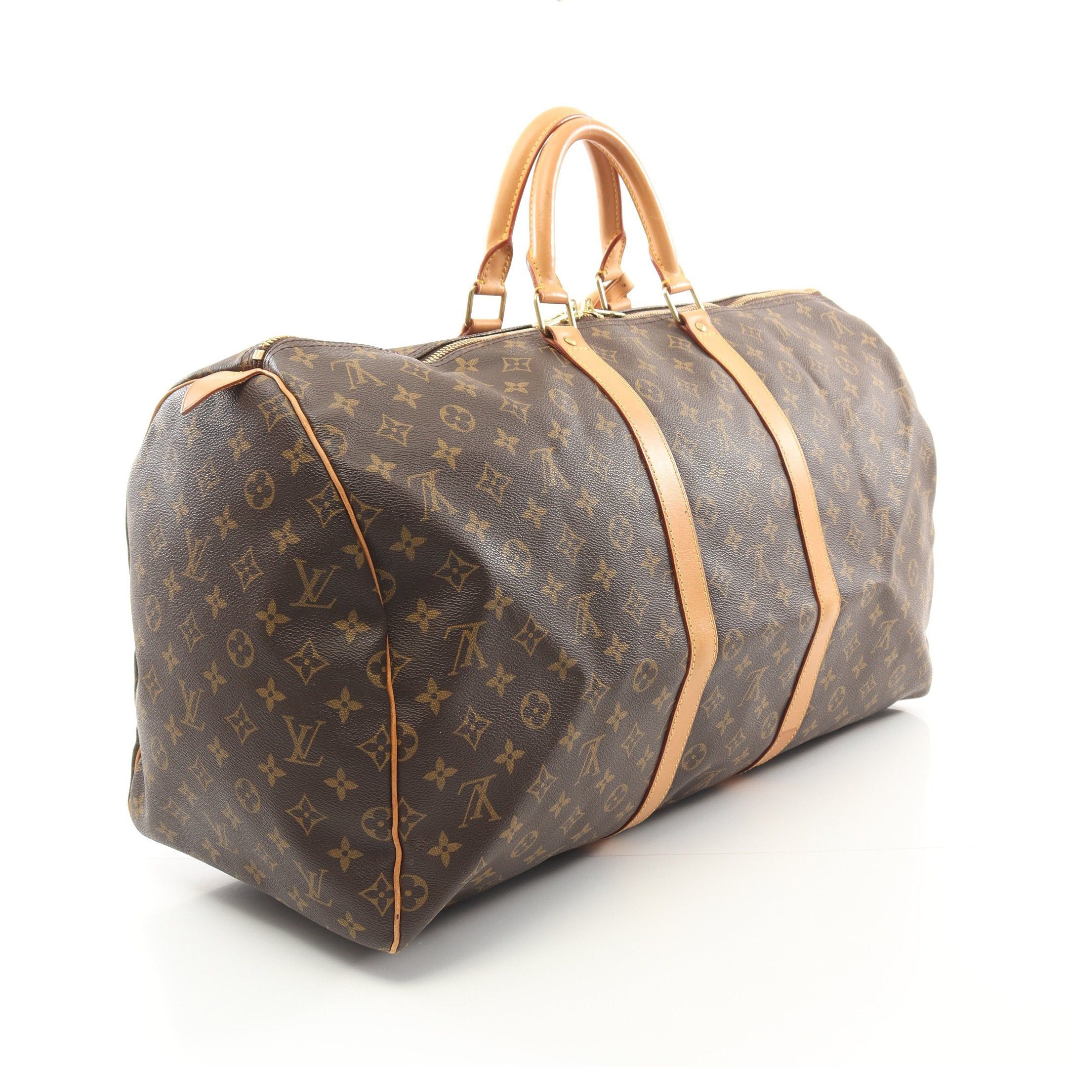 Louis Vuitton Louis Vuitton Keepall 55 Monogram Boston Bag Leather Brown Size ONE SIZE - 2 Thumbnail