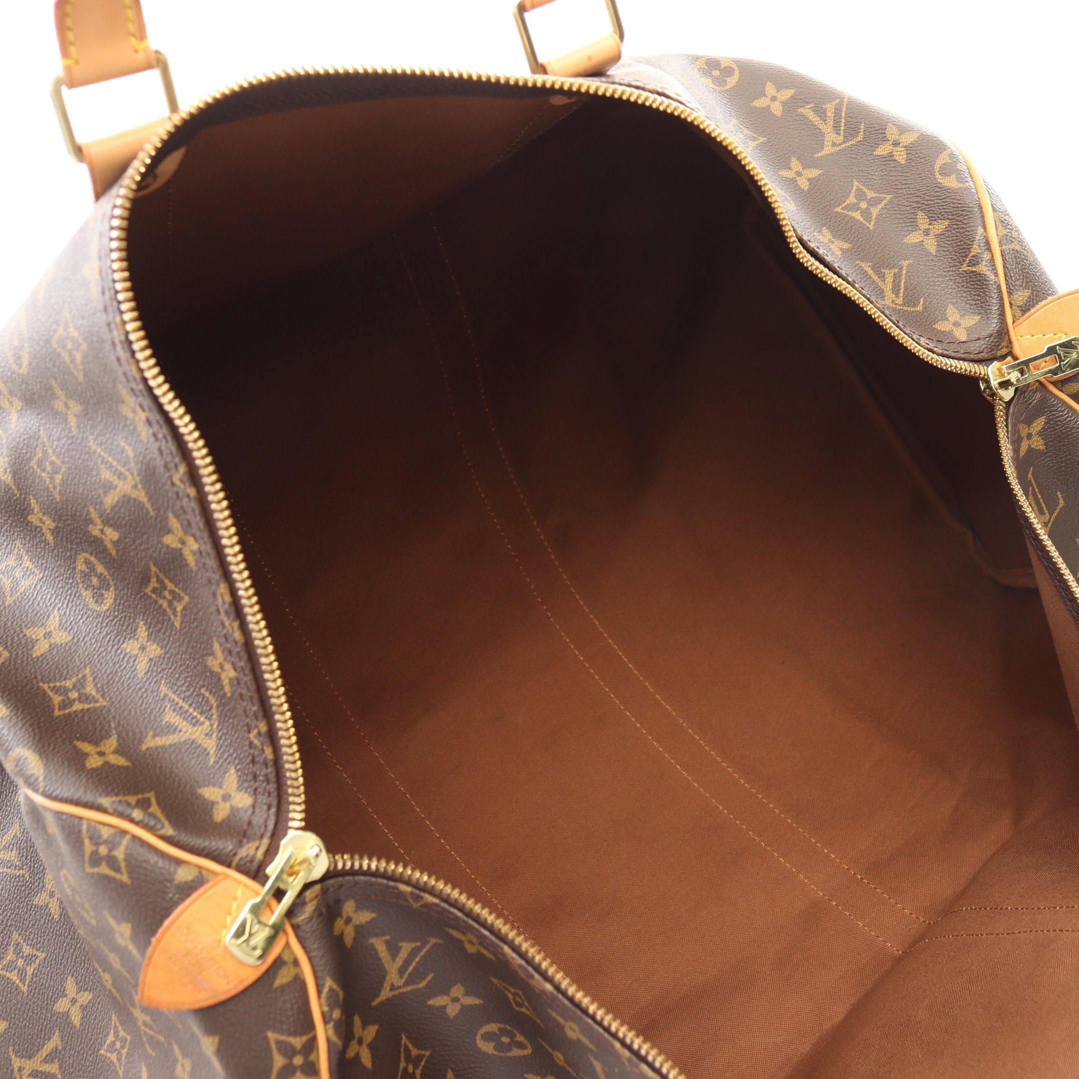Louis Vuitton Louis Vuitton Keepall 55 Monogram Boston Bag Leather Brown Size ONE SIZE - 3 Thumbnail