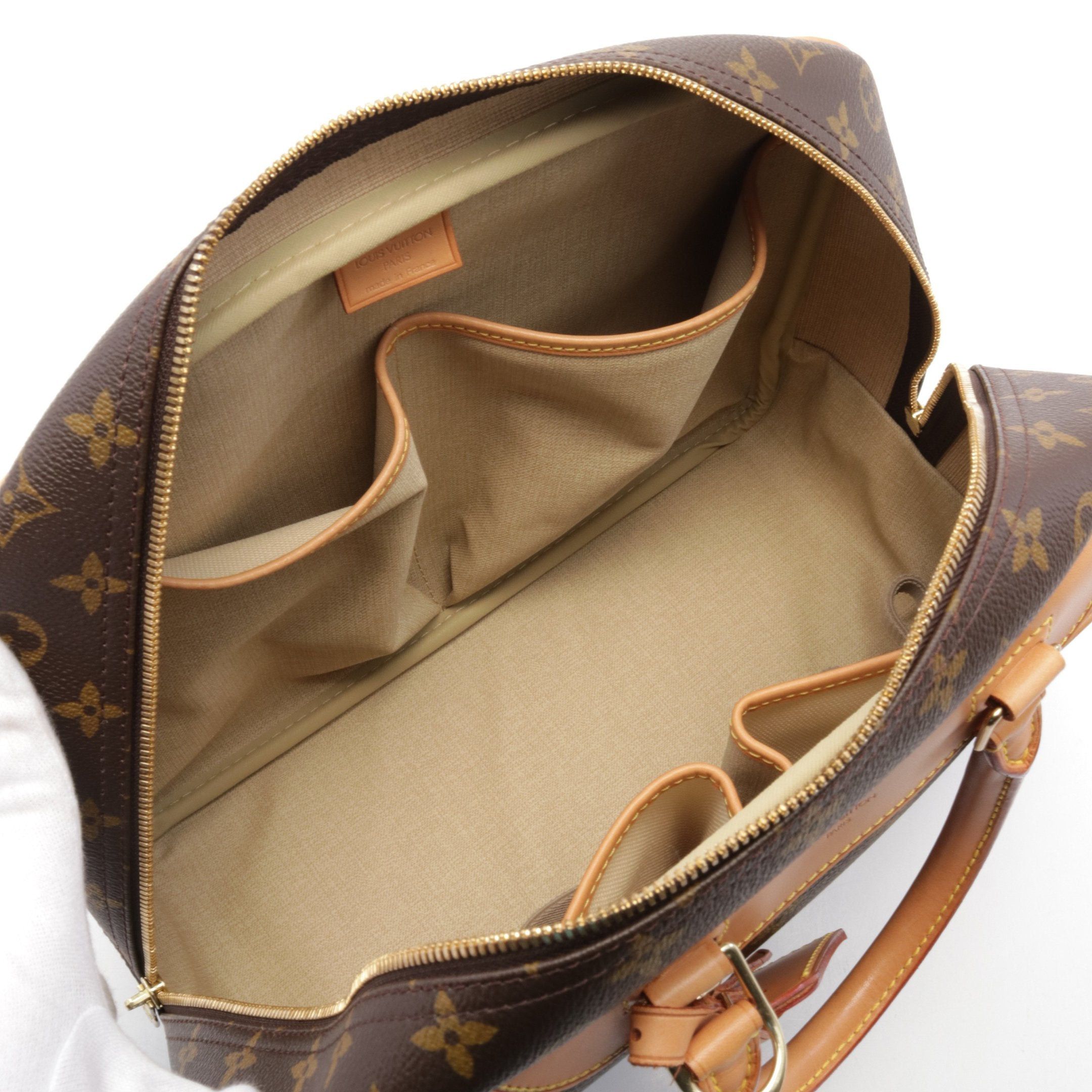 Louis Vuitton Louis Vuitton Deauville Bowling Vanity Monogram Handbag Leather Brown Size ONE SIZE - 3 Thumbnail