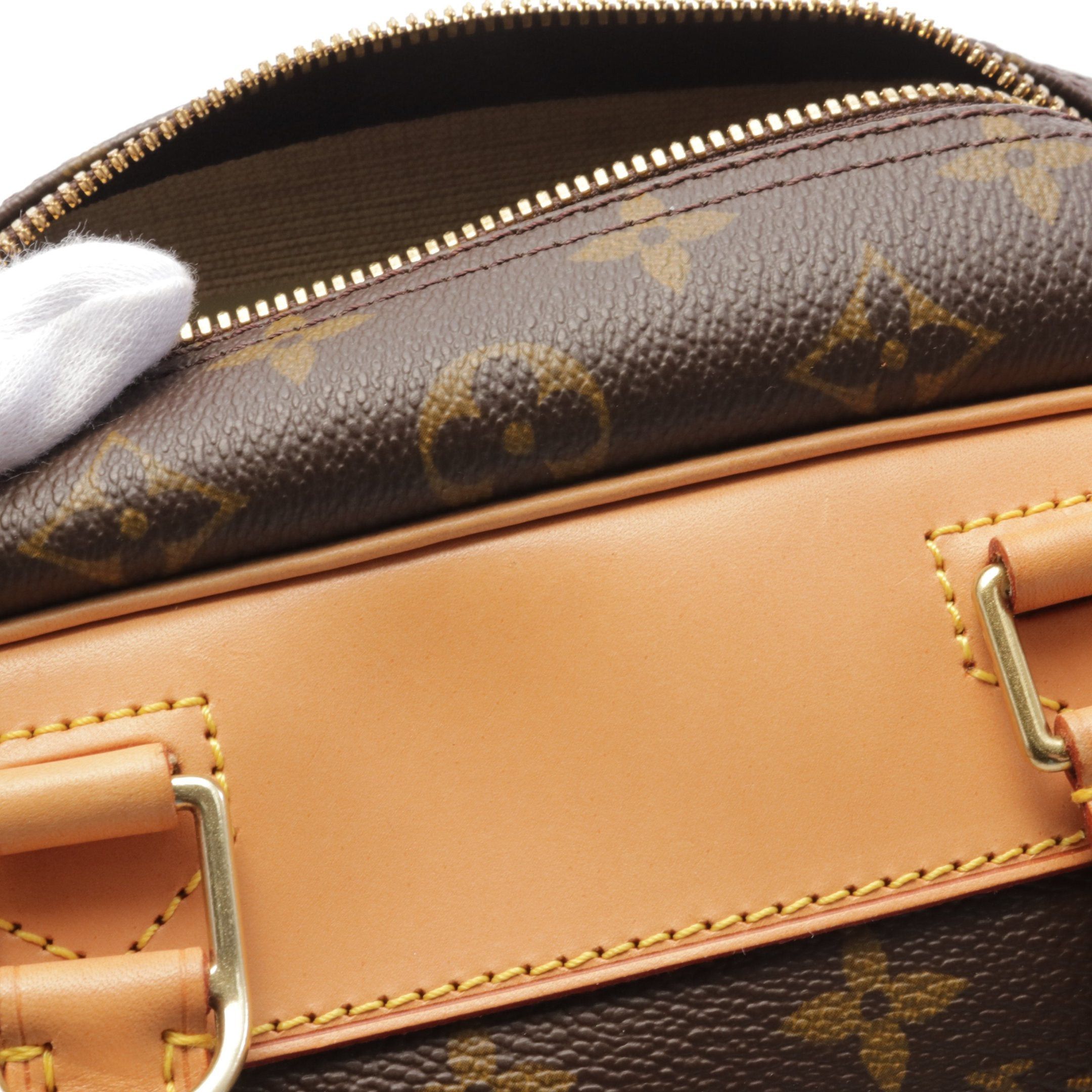 Louis Vuitton Louis Vuitton Deauville Bowling Vanity Monogram Handbag Leather Brown Size ONE SIZE - 8 Thumbnail