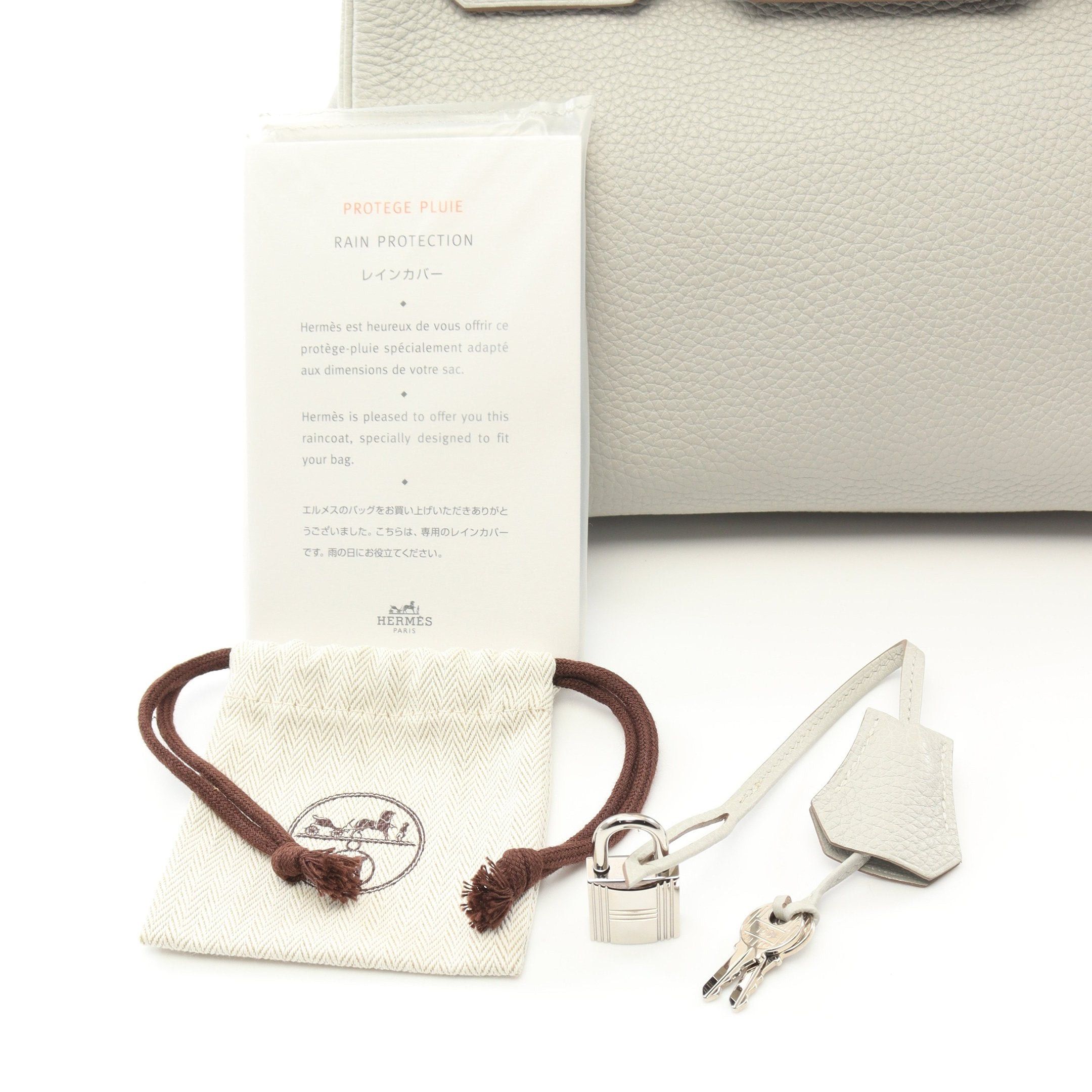 Hermes Hermes Birkin 30 Gris Perle Handbag Clemence Leather Light Gray Silver Hardware C Engraved Size ONE SIZE - 6 Thumbnail