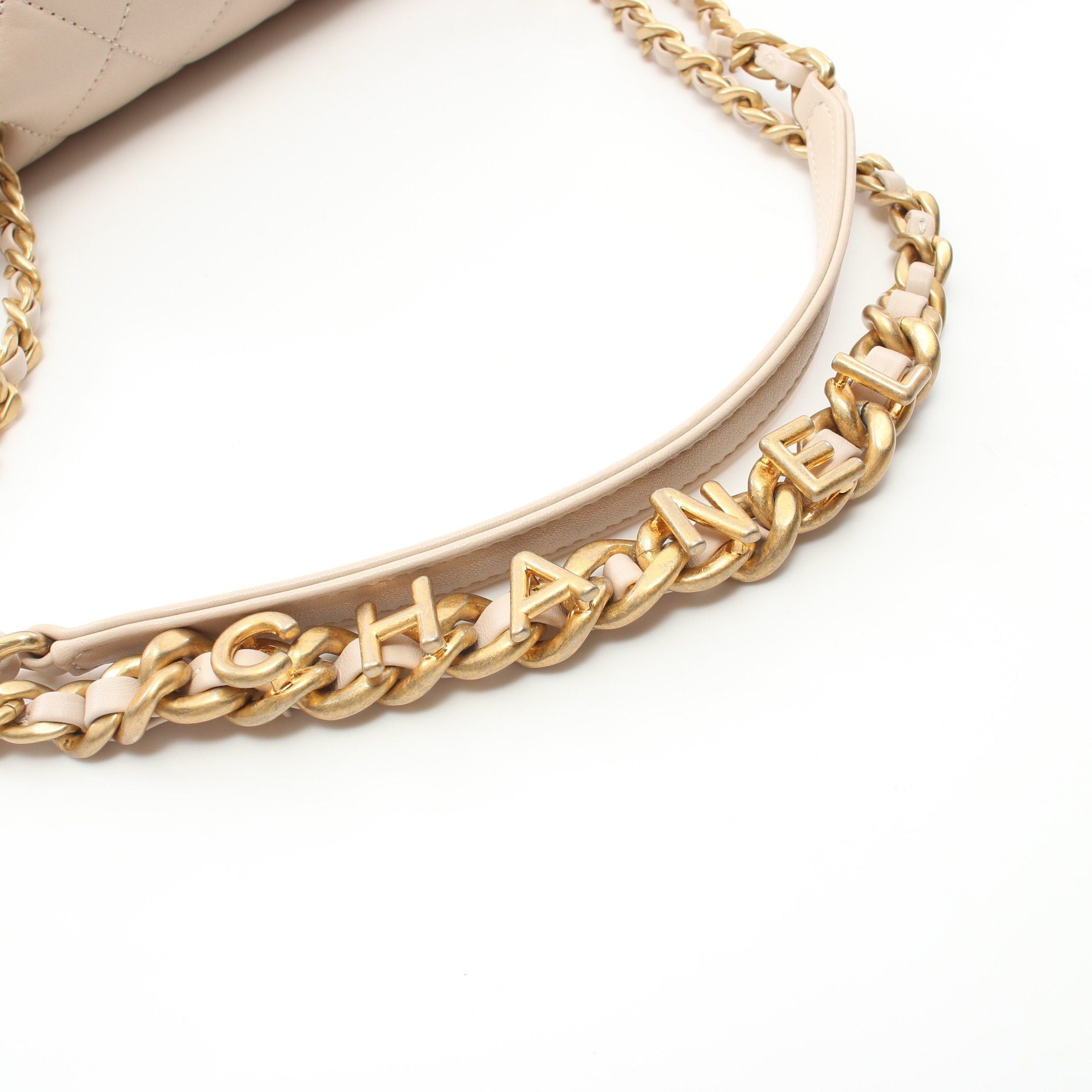 Chanel Chanel Matelasse Chain Shoulder Bag Lambskin Pink Beige Gold Hardware Size ONE SIZE - 6 Thumbnail