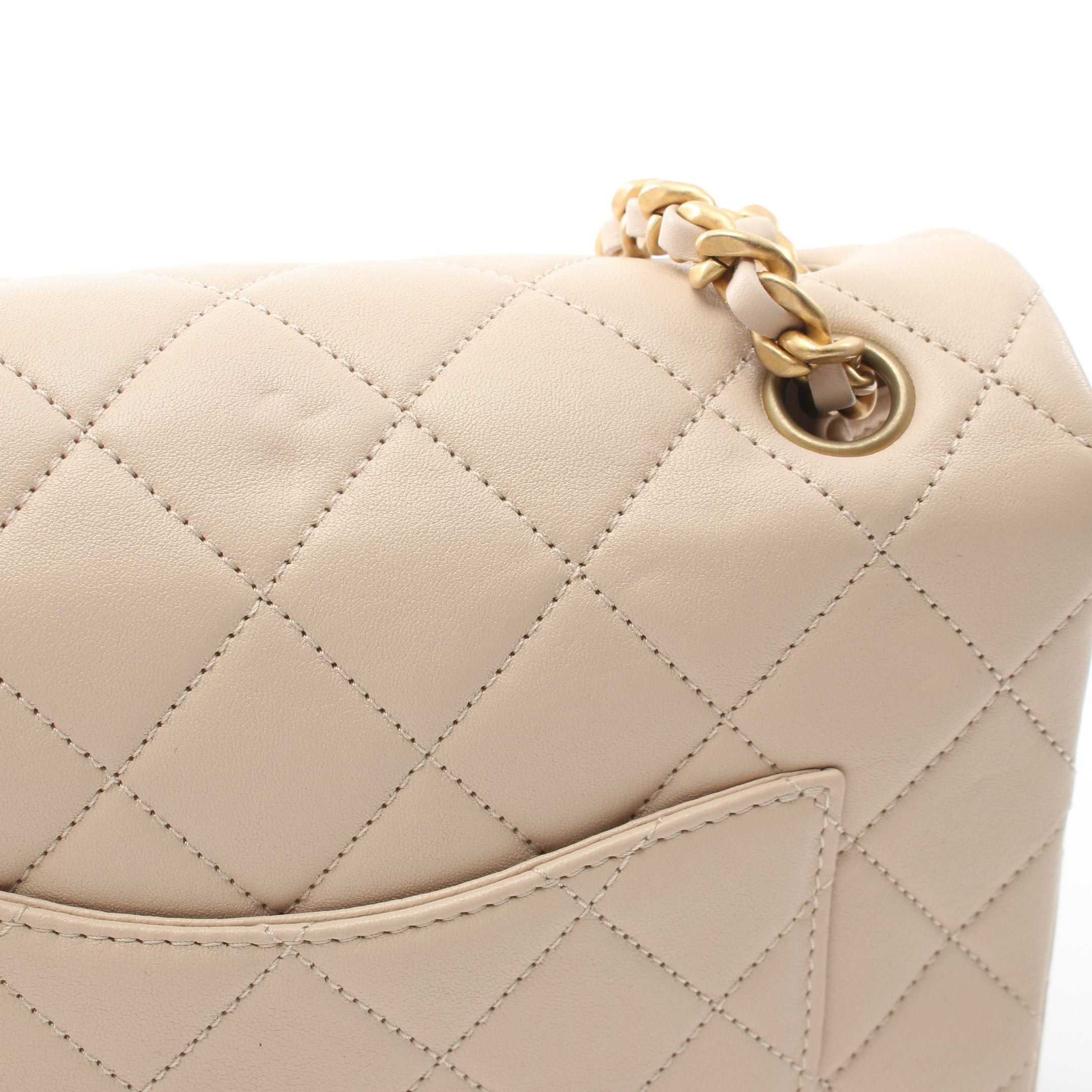 Chanel Chanel Matelasse Chain Shoulder Bag Lambskin Pink Beige Gold Hardware Size ONE SIZE - 7 Thumbnail