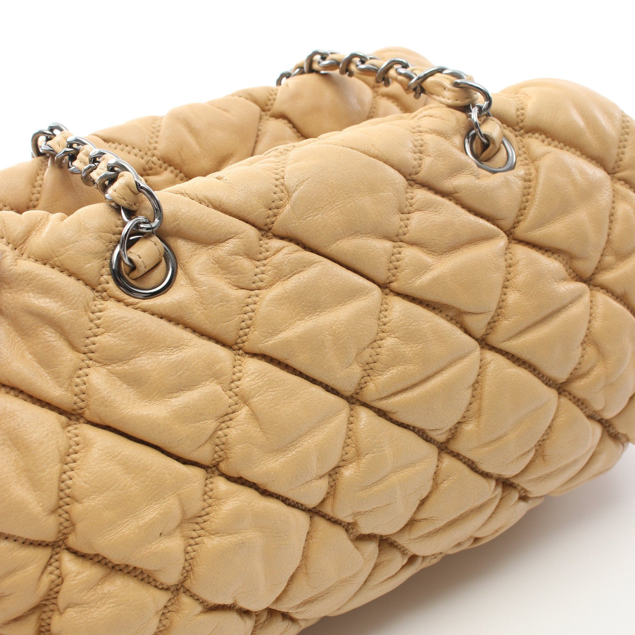 Chanel Chanel Bulles Quilt Chain Shoulder Bag Lambskin Khaki Beige Silver Hardware Size ONE SIZE - 8 Thumbnail