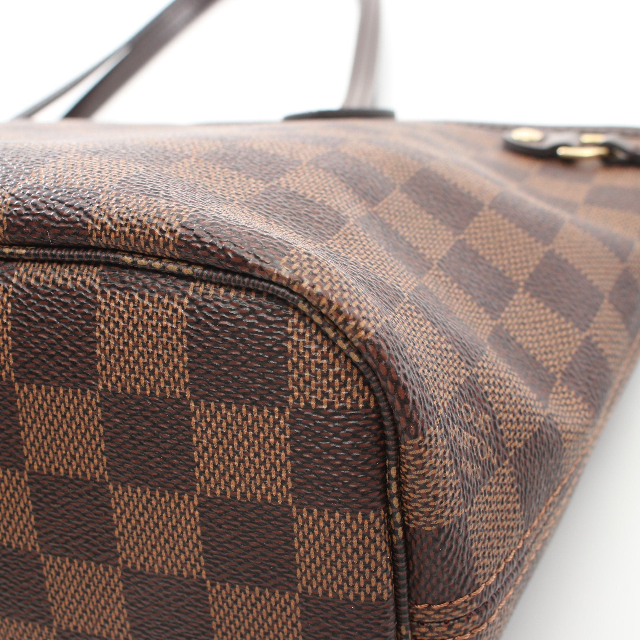 Louis Vuitton Louis Vuitton Neverfull Pm Damier Ebene Handbag Tote Bag Leather Brown Size ONE SIZE - 8 Thumbnail