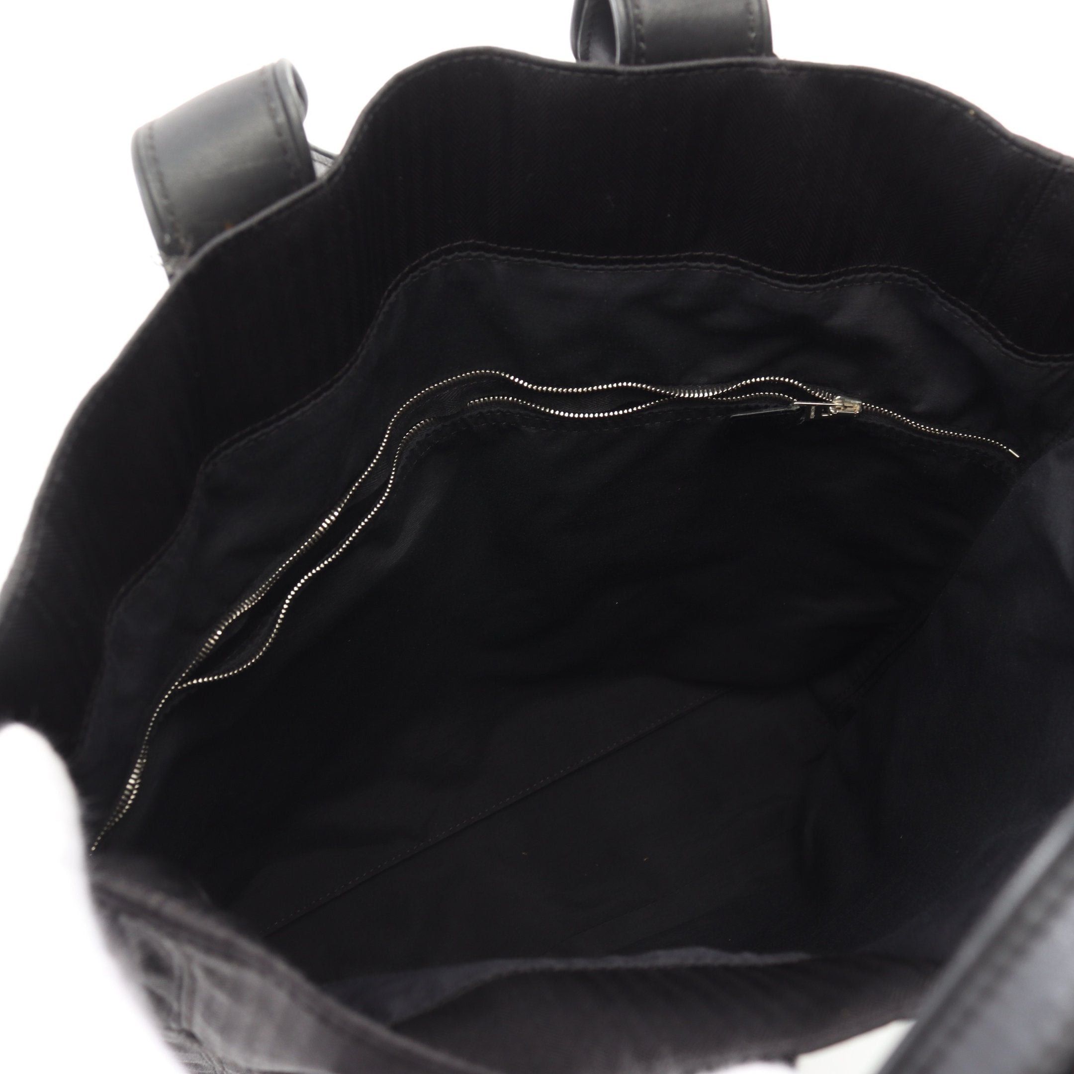 Hermes Hermes Acapulco Kabas Mm Handbag Tote Bag Toile Chevron Leather Black Silver Hardware Size ONE SIZE - 3 Thumbnail