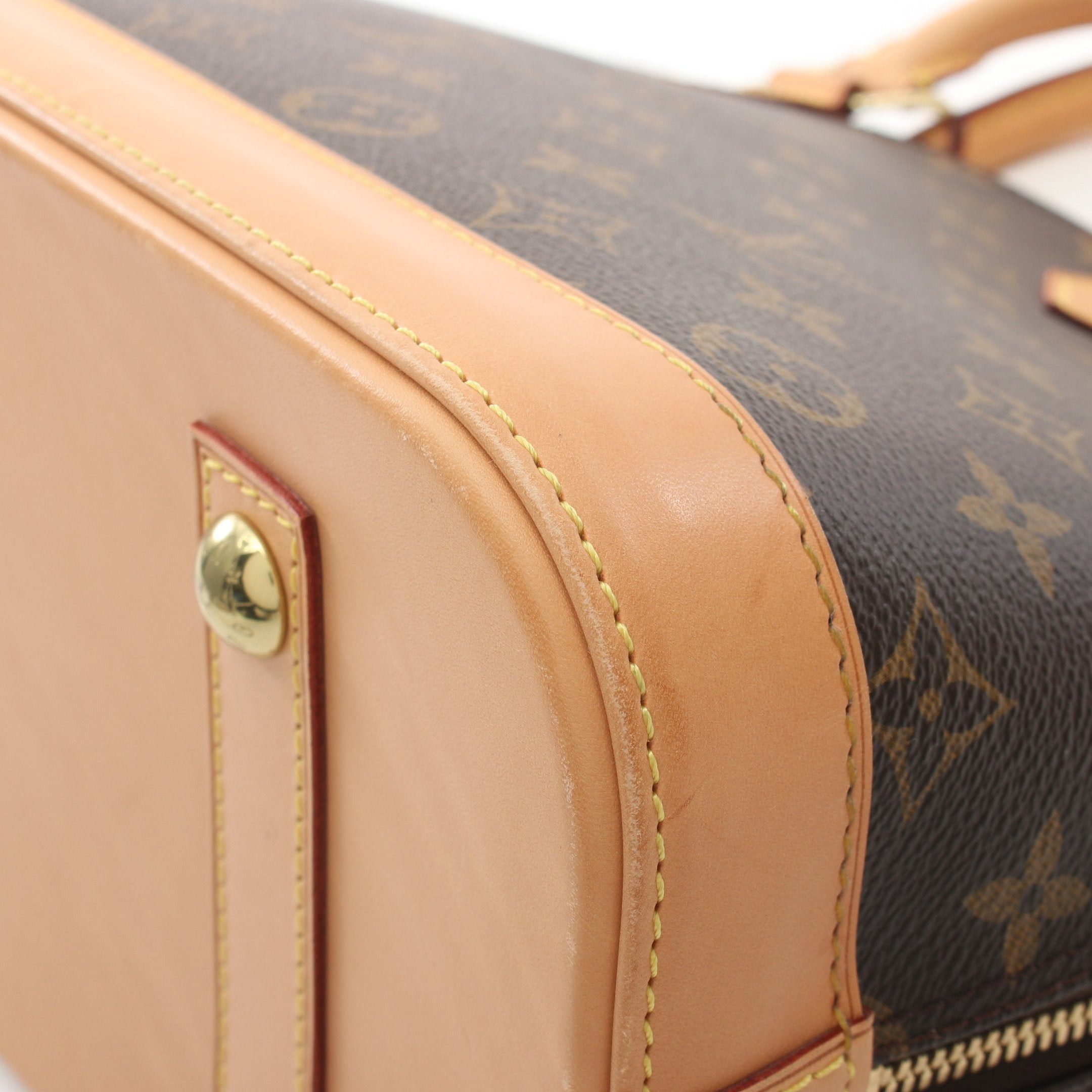 Louis Vuitton Louis Vuitton Alma Monogram Handbag Leather Brown With Optional Shoulder Strap Size ONE SIZE - 8 Thumbnail