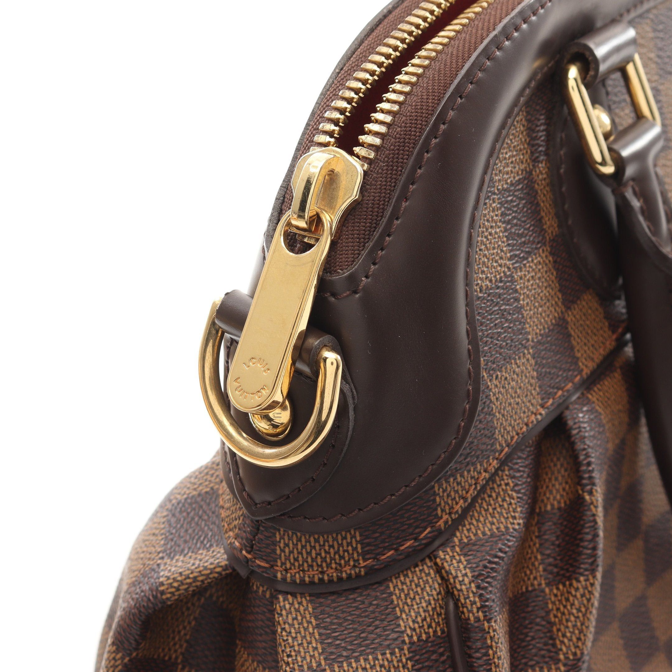 Louis Vuitton Louis Vuitton Trevi Pm Damier Ebene Handbag Leather Brown Size ONE SIZE - 9 Thumbnail