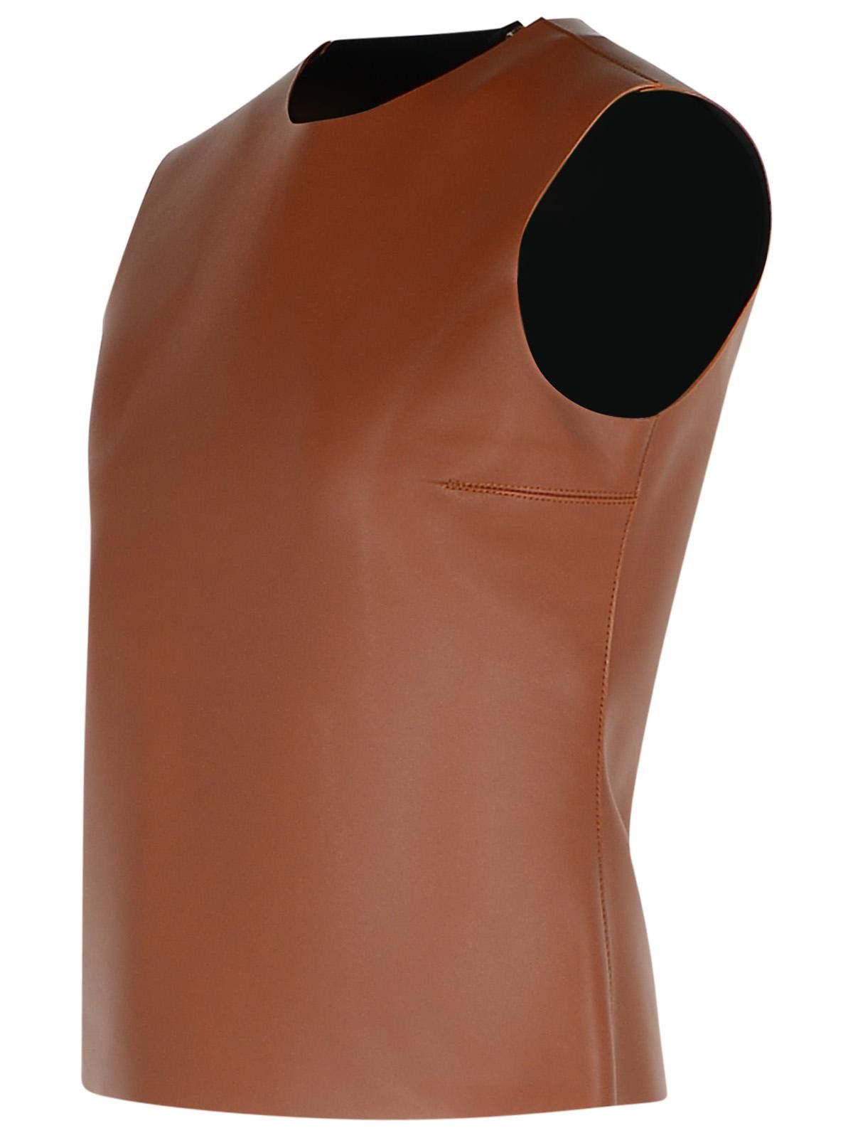 JW Anderson JW ANDERSON Brown Leather Tank Top Size XS / US 0-2 / IT 36-38 - 2 Thumbnail