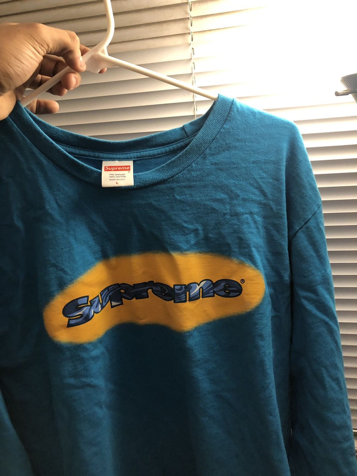 Supreme blue hot sale long sleeve