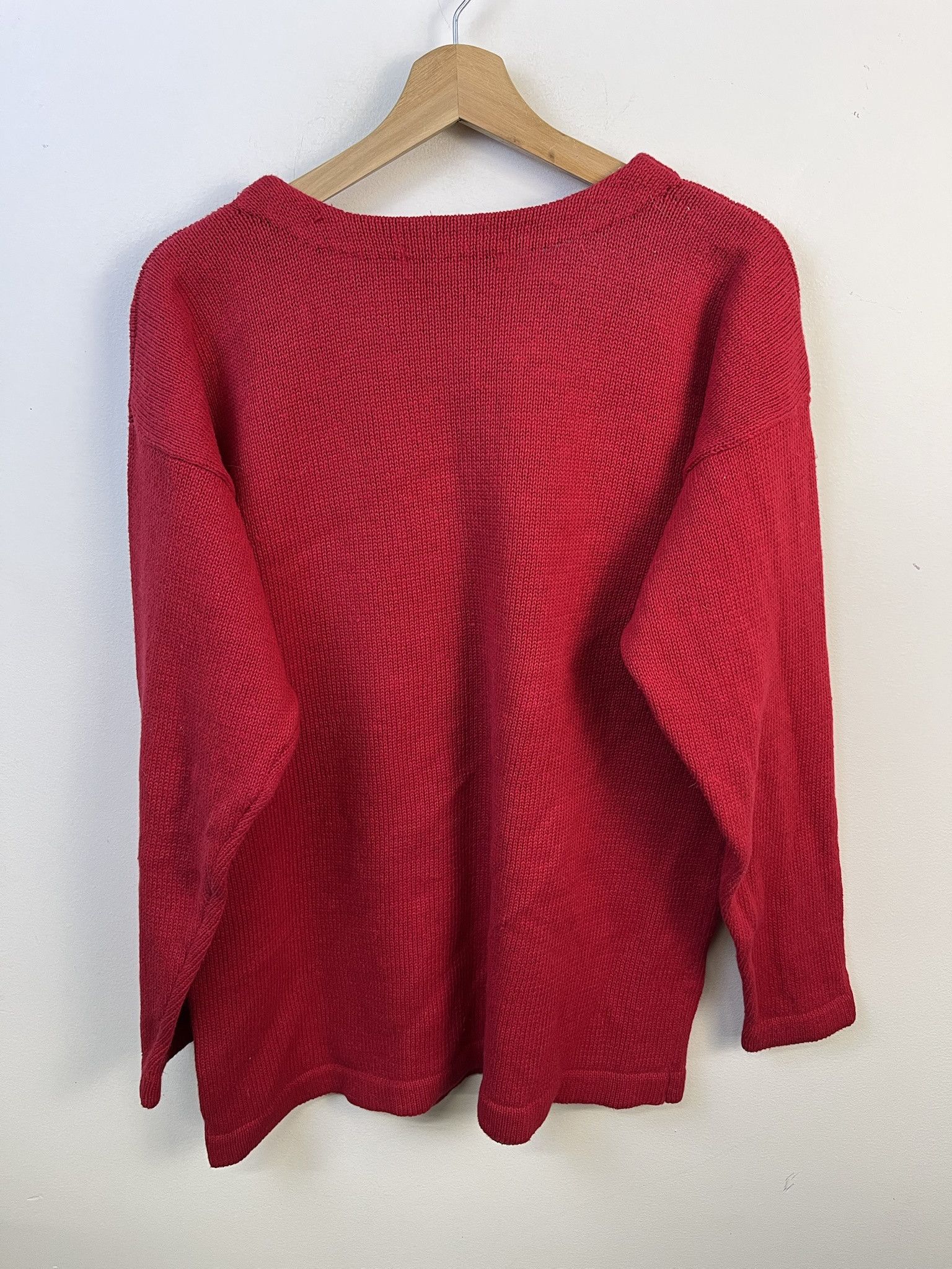 Other Vintage Knit Sweater Christmas Embroider Red Knit Sweater Size L Size US L / EU 52-54 / 3 - 3 Thumbnail
