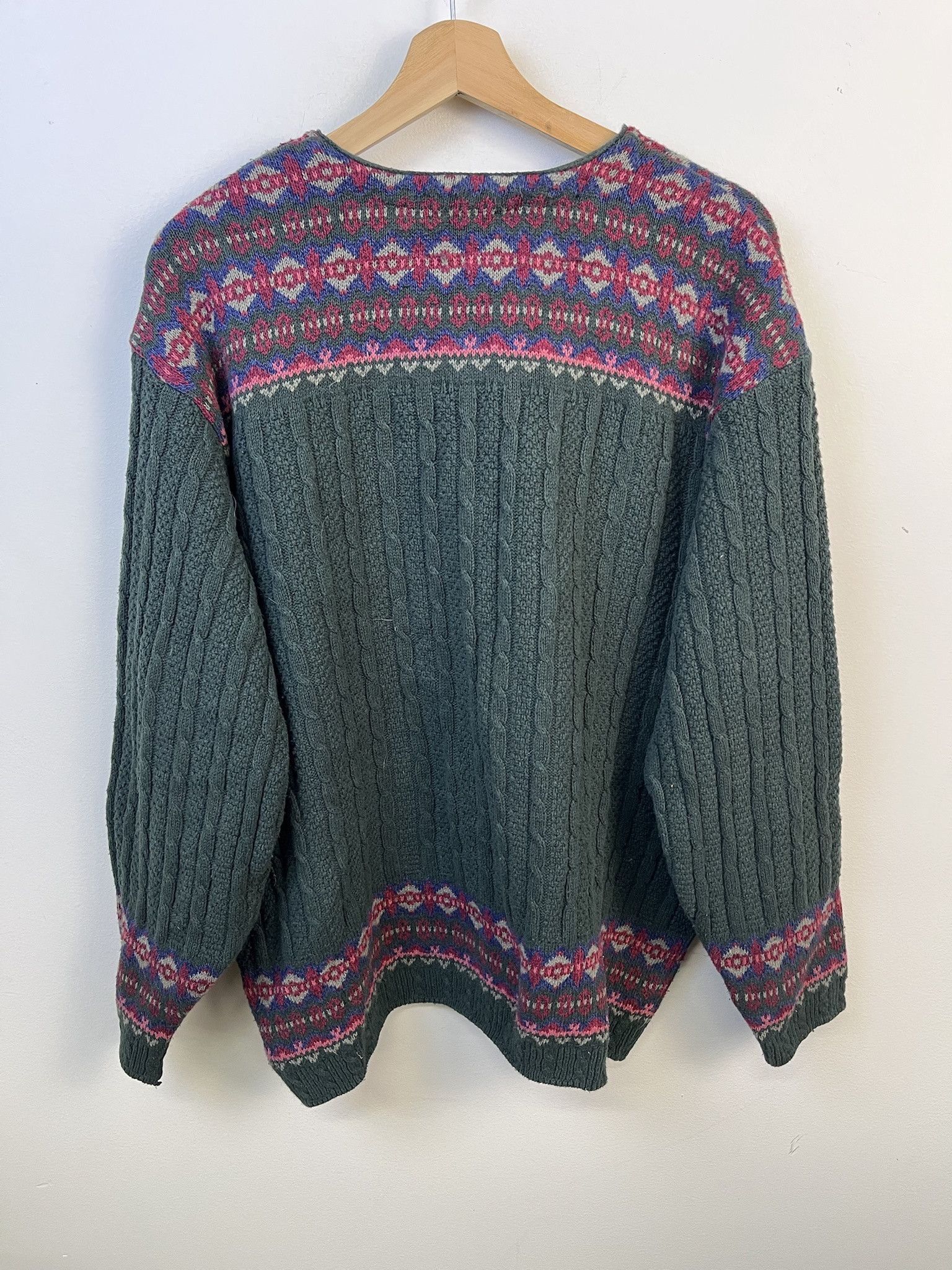 Other Vintage Knit Sweater 1990s Alpine Village Portrait Knit Cardigan Size L Size US L / EU 52-54 / 3 - 2 Thumbnail