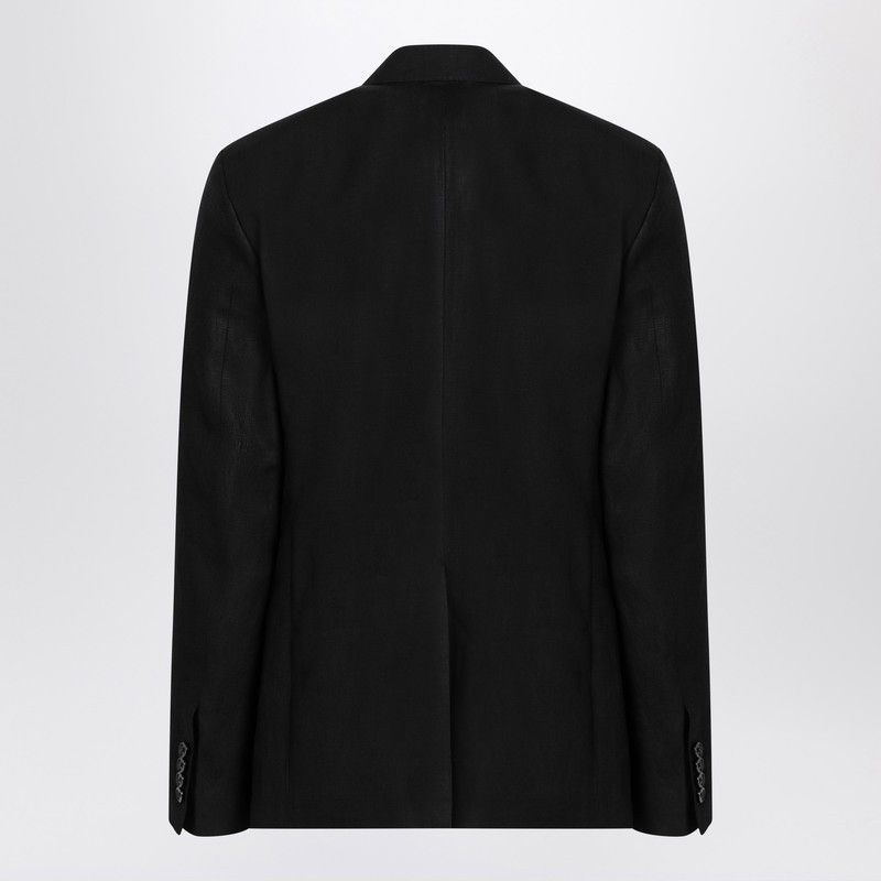 Dolce & Gabbana Dolce&Gabbana Black Single-Breasted Linen Jacket Size US S / EU 44-46 / 1 - 2 Thumbnail