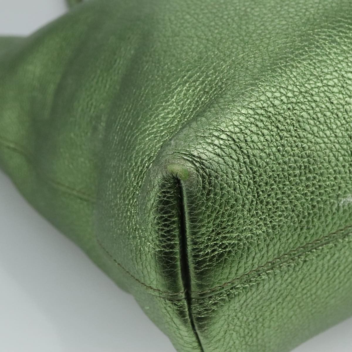 Prada Saffiano Green Leather Tote Bag (Pre-Owned) Size ONE SIZE - 7 Thumbnail