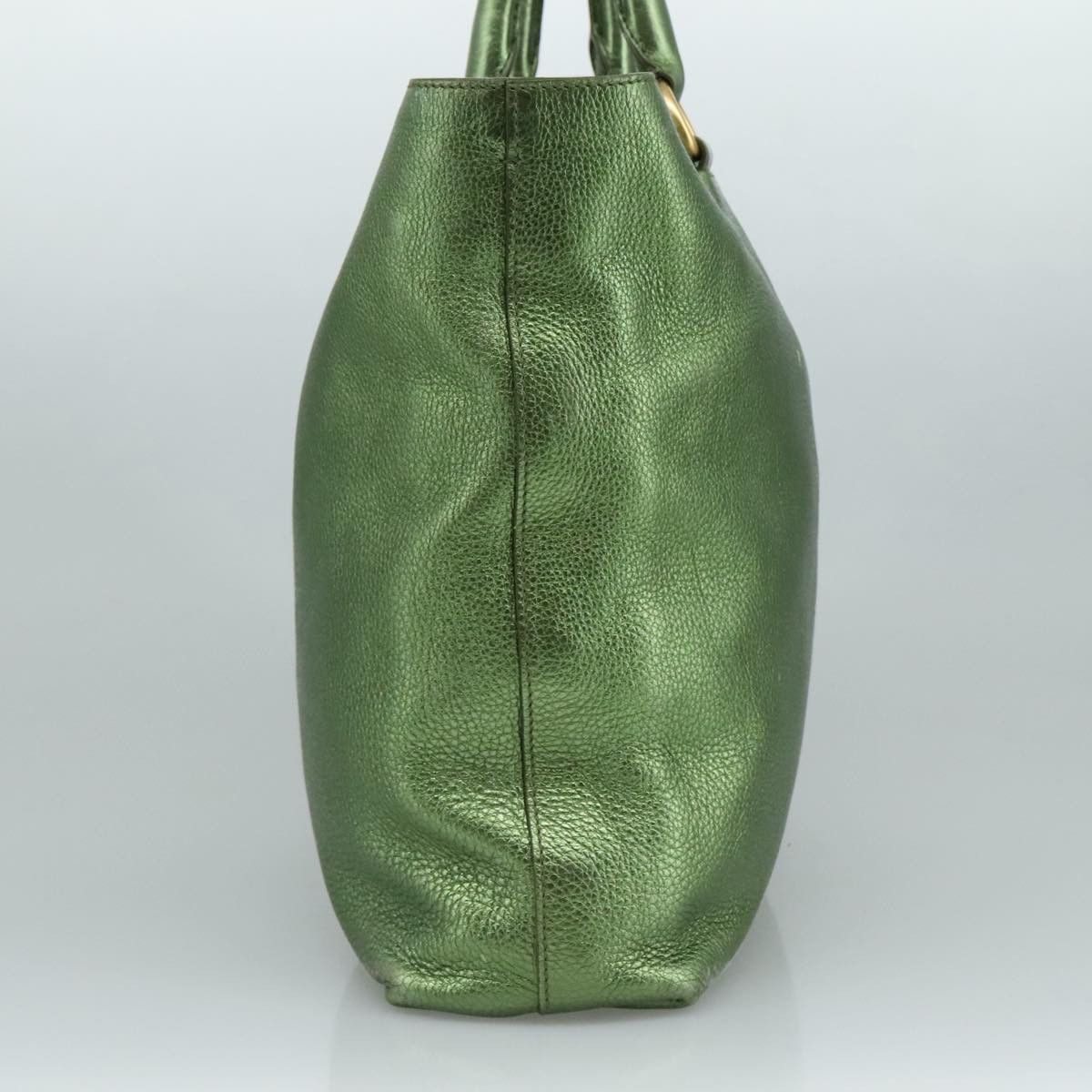 Prada Saffiano Green Leather Tote Bag (Pre-Owned) Size ONE SIZE - 3 Thumbnail