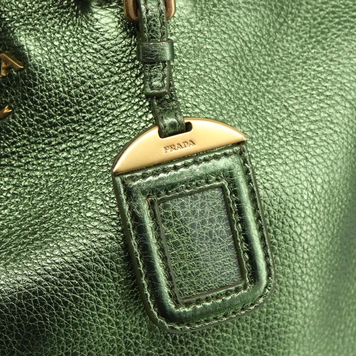 Prada Saffiano Green Leather Tote Bag (Pre-Owned) Size ONE SIZE - 12 Thumbnail