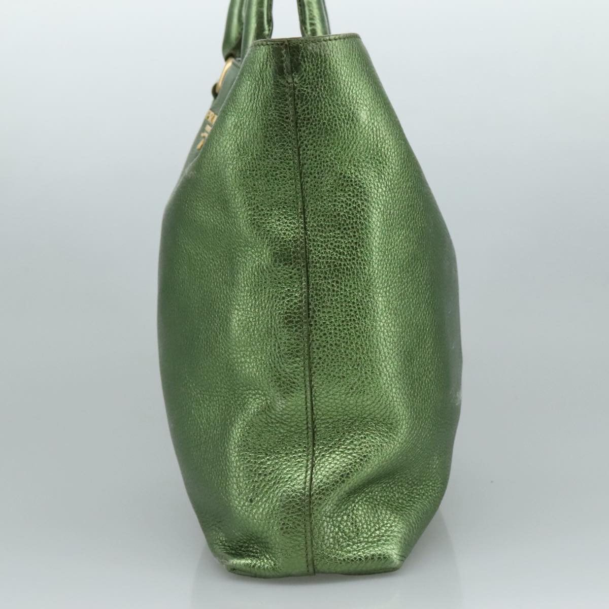 Prada Saffiano Green Leather Tote Bag (Pre-Owned) Size ONE SIZE - 4 Thumbnail