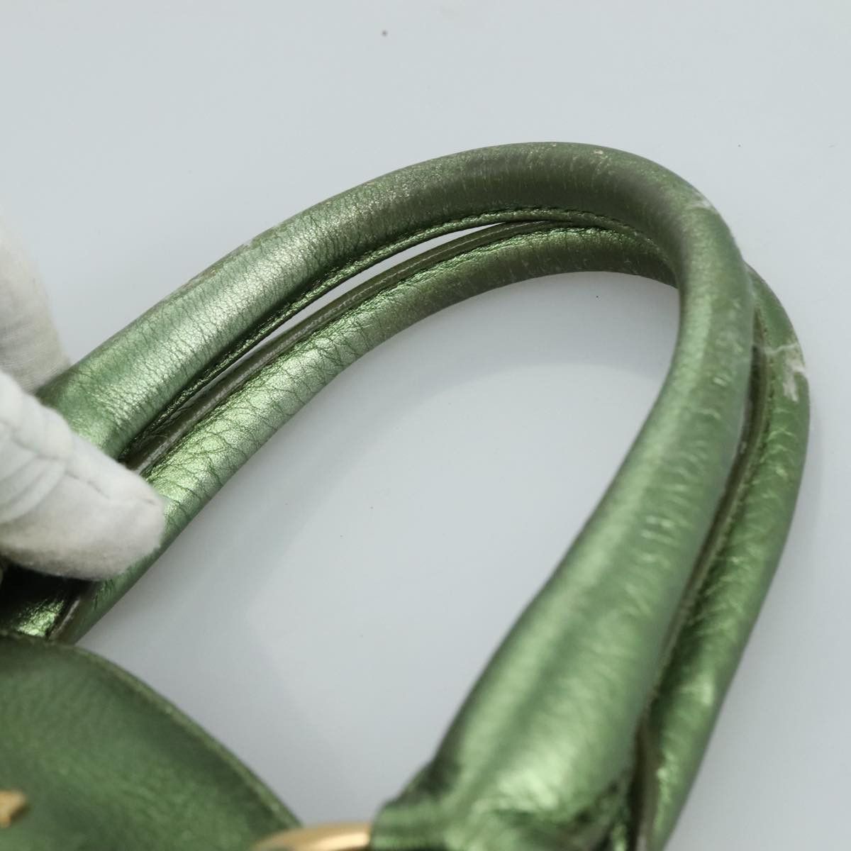Prada Saffiano Green Leather Tote Bag (Pre-Owned) Size ONE SIZE - 11 Thumbnail