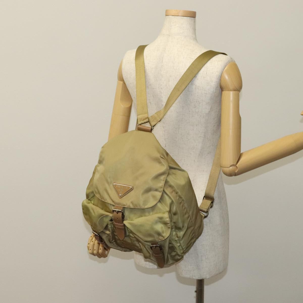 Prada Re-Nylon Khaki Synthetic Backpack Bag (Pre-Owned) Size ONE SIZE - 14 Thumbnail