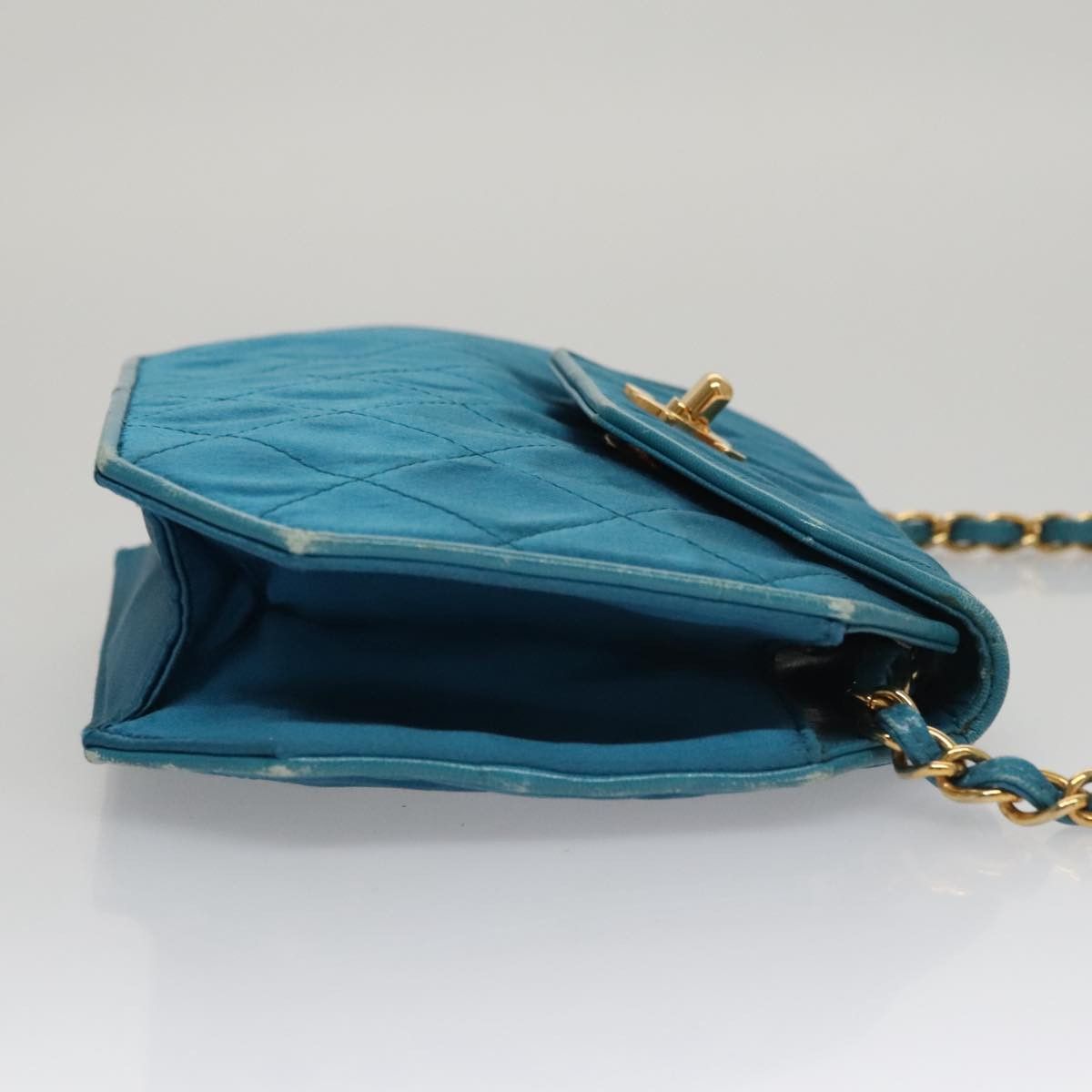 Chanel Cc Blue Silk Shoulder Bag (Pre-Owned) Size ONE SIZE - 3 Thumbnail